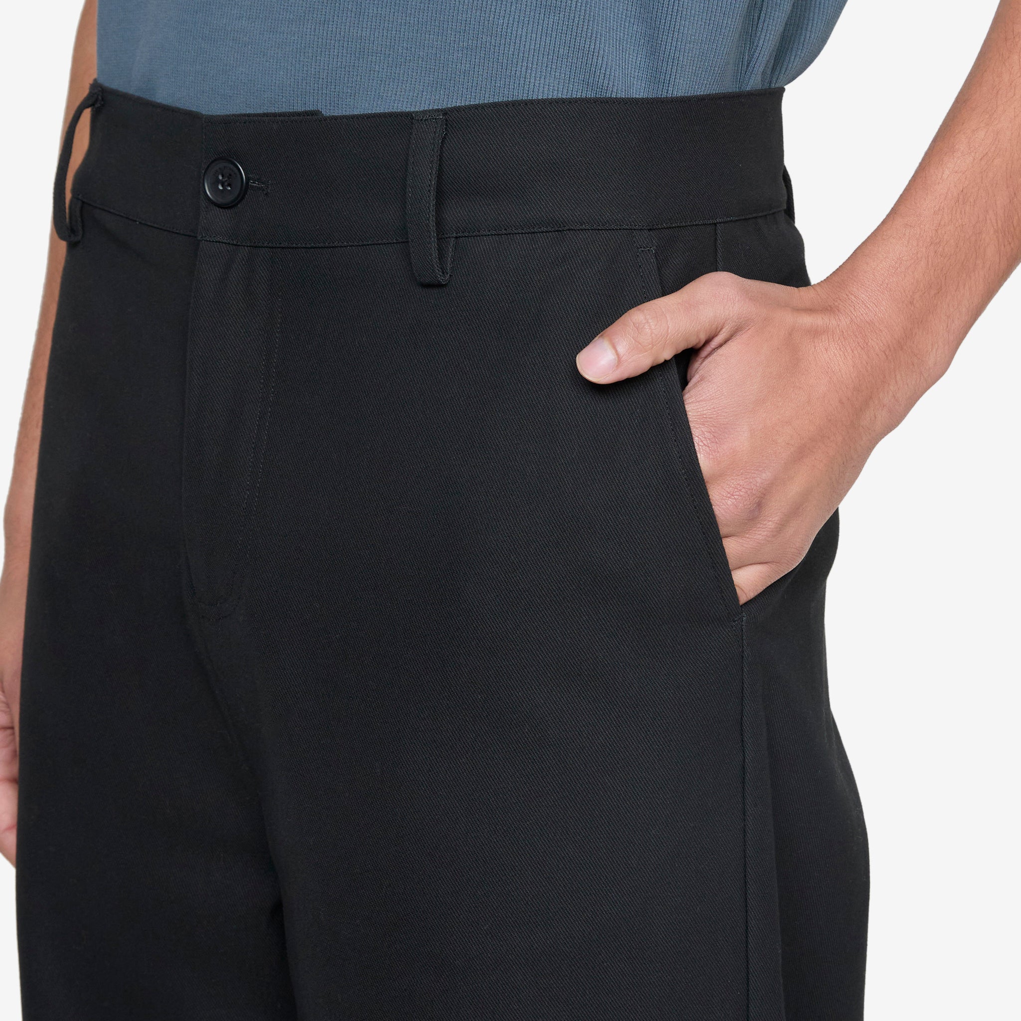 Wide Leg Cotton Trousers for Women - Comfortable High Waist Pants in Anthracite Black | Casual Office Wear & Lounge Pants for Everyday Comfort