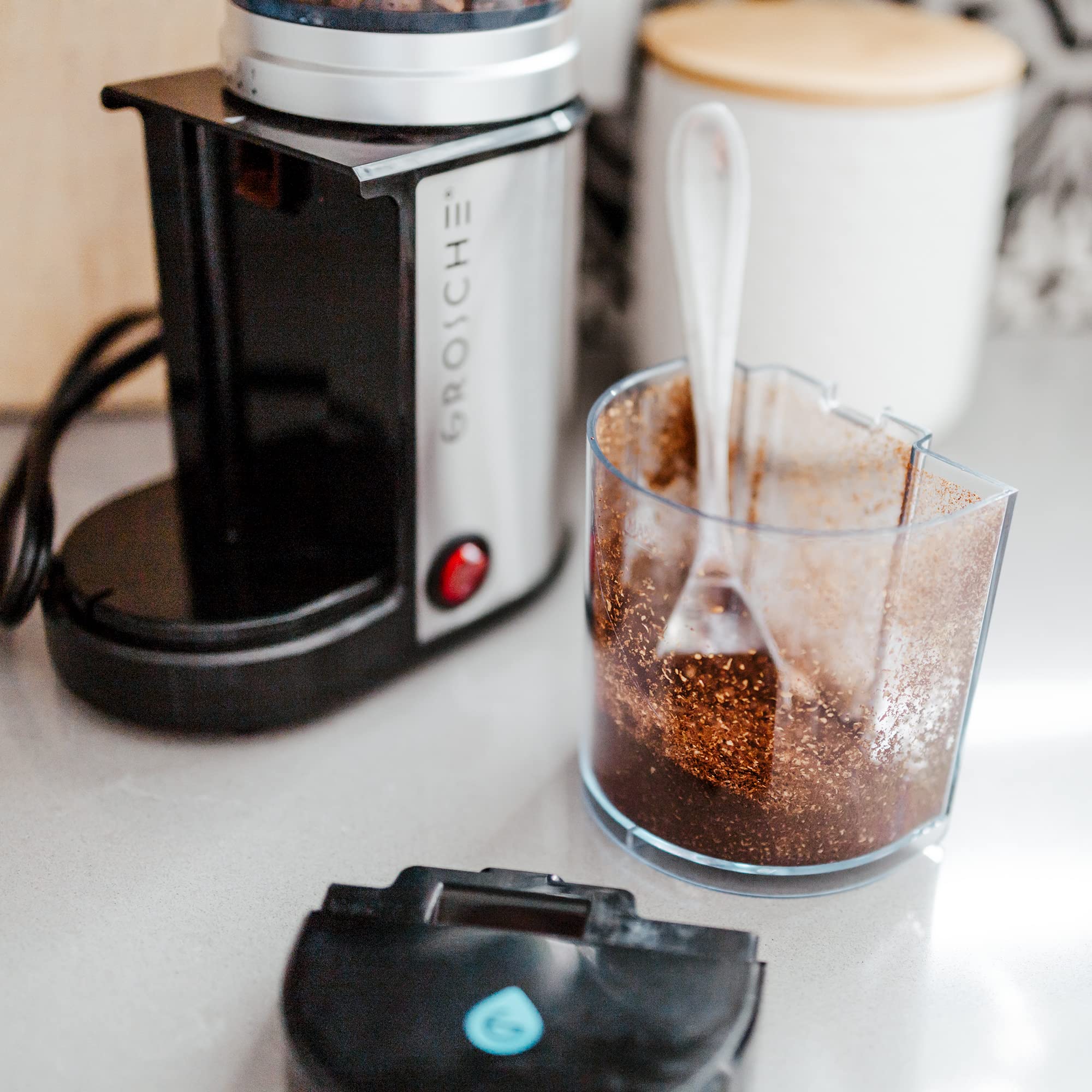 GROSCHE Bremen Coffee Grinder - 20 Adjustable Grind Settings for Espresso, Pour Over & French Press | 12 Cup Large Capacity, Compact Design | Perfect for Home, Kitchen & Office Use | Ideal for Coffee Enthusiasts & Baristas