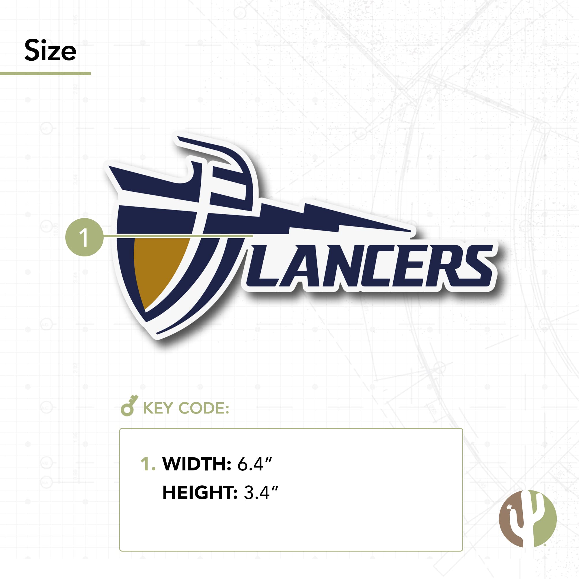 CBU Lancers Crazies Desert Cactus Vinyl Decal Sticker - California Baptist University Laptop, Water Bottle & Car Decoration - Perfect for School Spirit, Scrapbooking & Fan Gear
