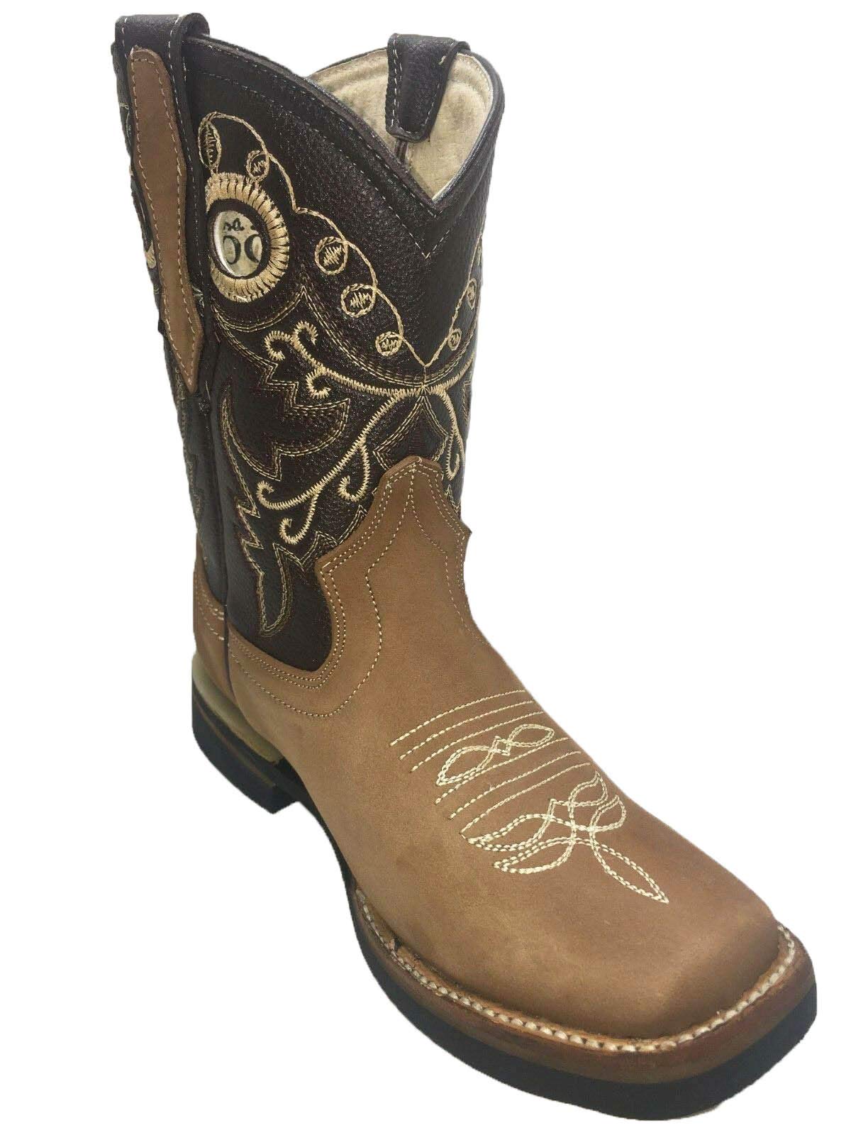Women's Cowgirl Rodeo Boots - Genuine Leather Square Toe Western Boots in Honey Brown | Perfect for Country Dancing, Rodeo Events & Western Fashion