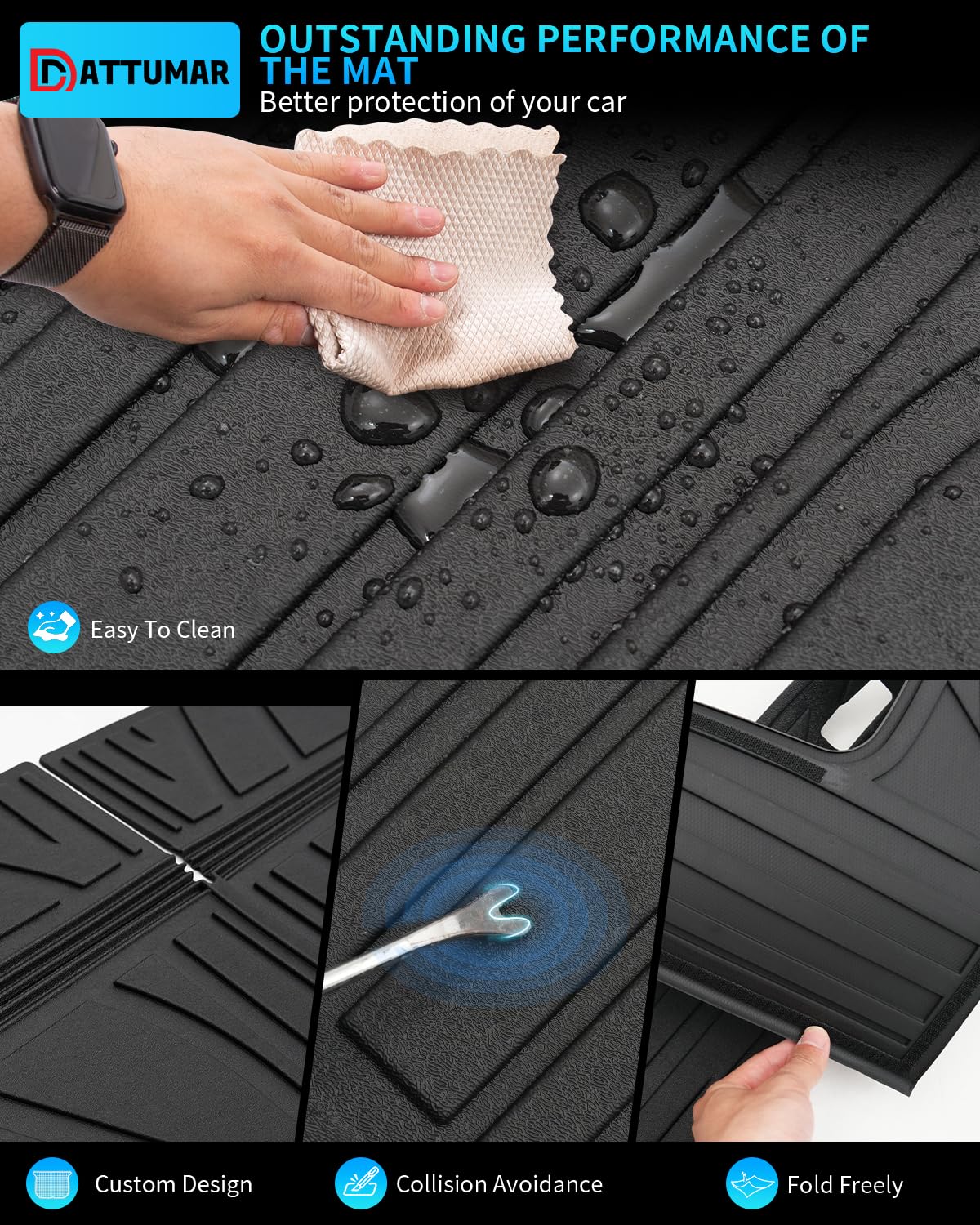 All-Weather Floor Mats for 2016-2025 Dodge Durango | 7-Seater Trunk Liner & Cargo Mat | Back Seat Cover | Durable Car Accessories for SUV Protection (Perfect for Road Trips, Family Travel & Outdoor Adventures)