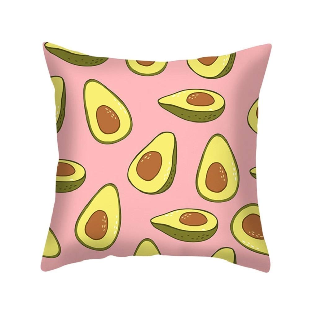 Avocado Throw Pillow Covers - Cute Love Decor for Couples, Singles or Sets of 2 (Pink Avocado Design) - Perfect for Sofa, Bedroom & Home Decor