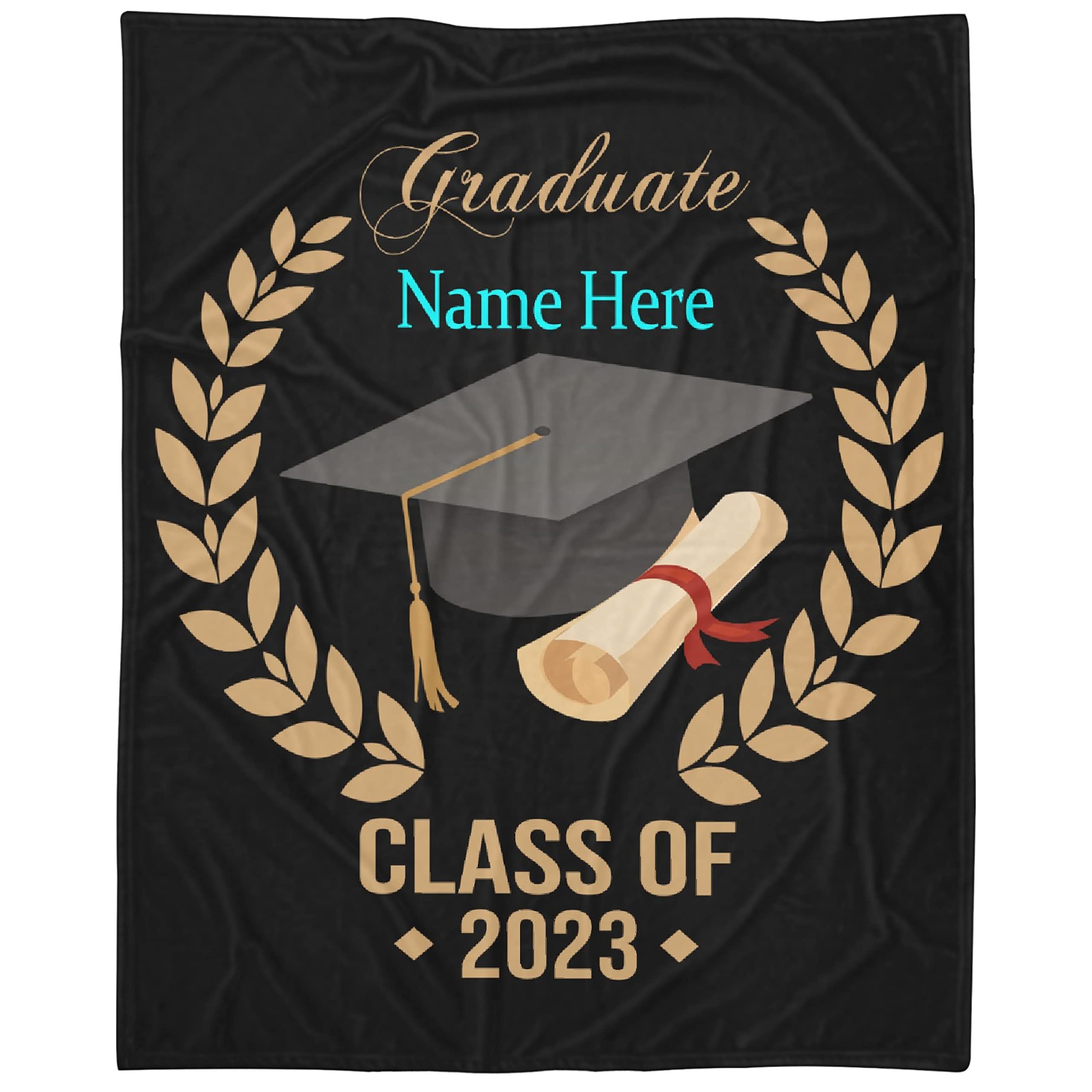 Class of 2023 Graduation Personalized Blanket - Super Soft Lightweight Throw for Boys & Girls - 90
