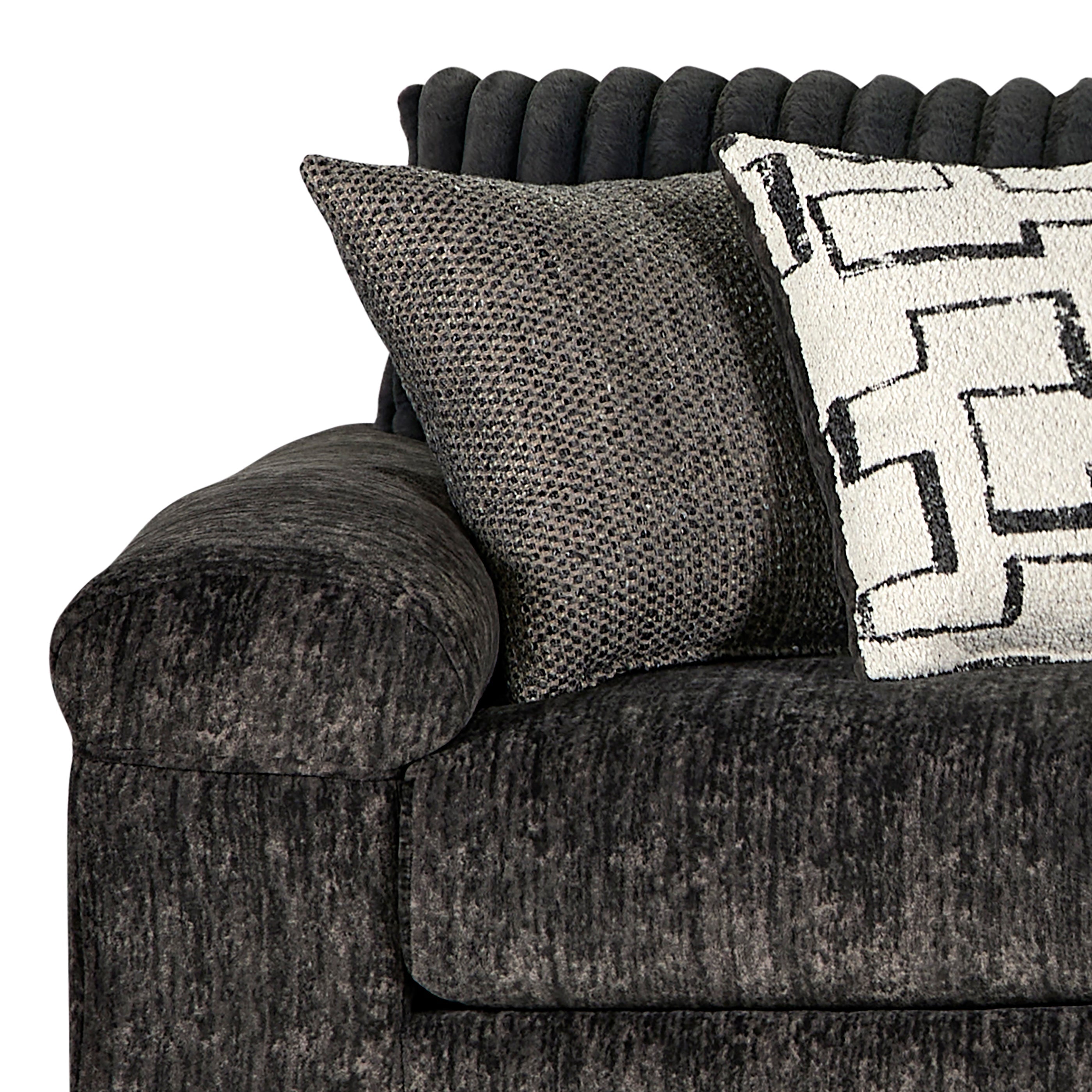 Roundhill Furniture Nason Wide Wale Corduroy Sectional Sofa Chaise - Modern L-Shaped Couch with Chaise Lounge for Living Room, Family Room & Home Theater Comfort