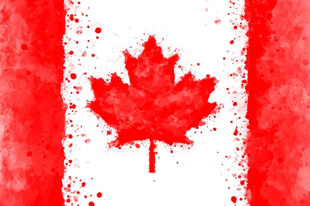 Canadian Flag Watercolor Art Print - 16x24 Gallery Quality Metal Wall Decor, Aluminum Sign for Home, Office & Outdoor Use
