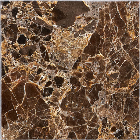 Premium Emperador Dark Marble 18x18 Tile - Natural Stone Floor & Wall Tile for Bathroom, Kitchen, and Living Room Renovation