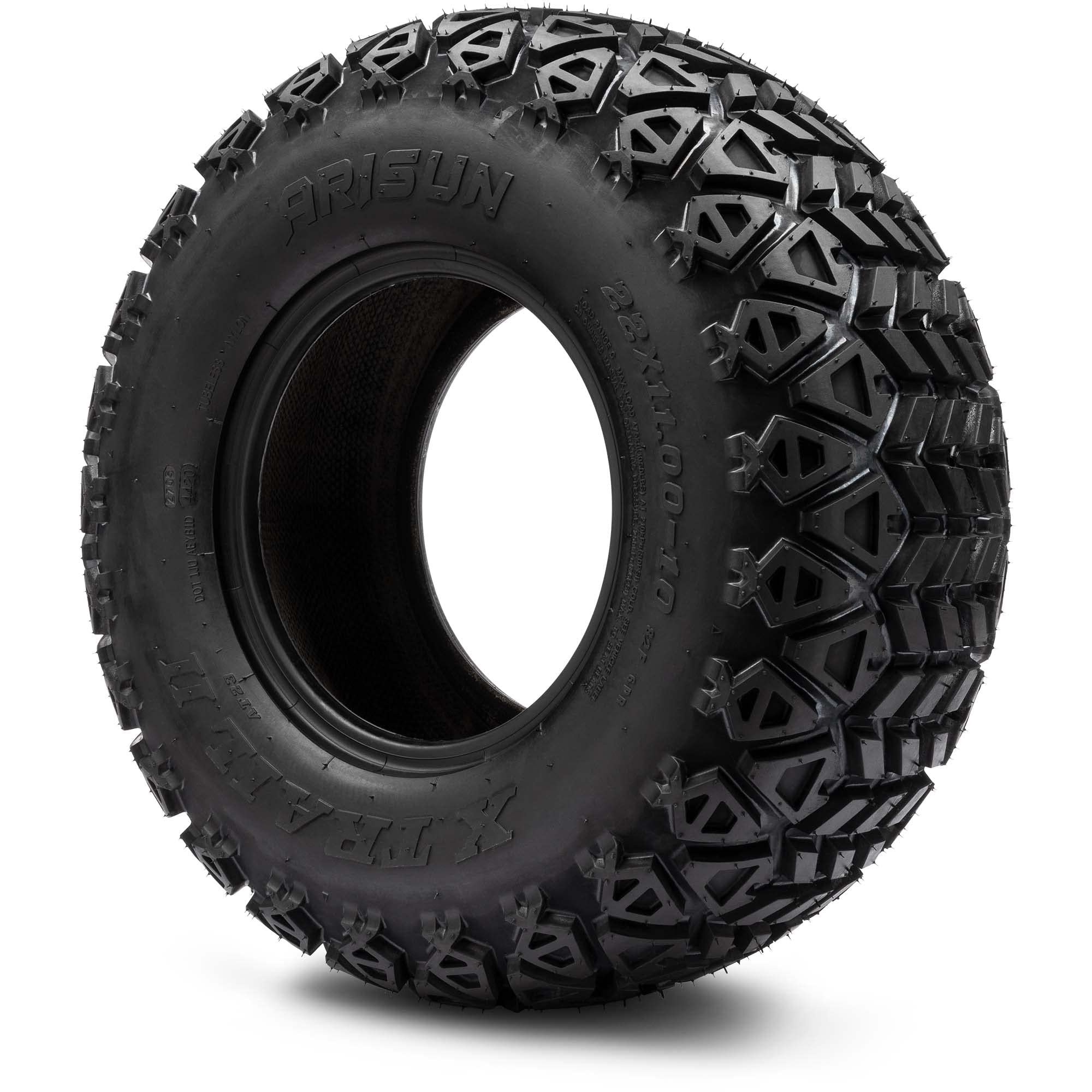 Arisun X-Trail AT06 22x11-10 (4-Ply) Golf Cart Tires - Set of 4 All-Terrain Tires for Golf Carts, UTVs & Utility Vehicles - Perfect for Off-Road, Hunting & Farm Use