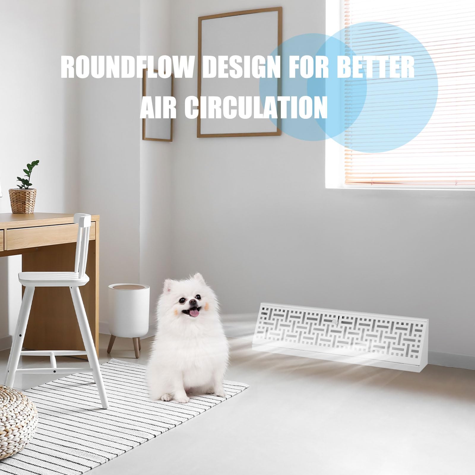 Landhoow 2 Pack White 18 Inch Baseboard Register Diffuser - HVAC Vent Covers for Home Floor & Wall, Decorative Air Vent Grilles for Bedroom, Living Room & Office