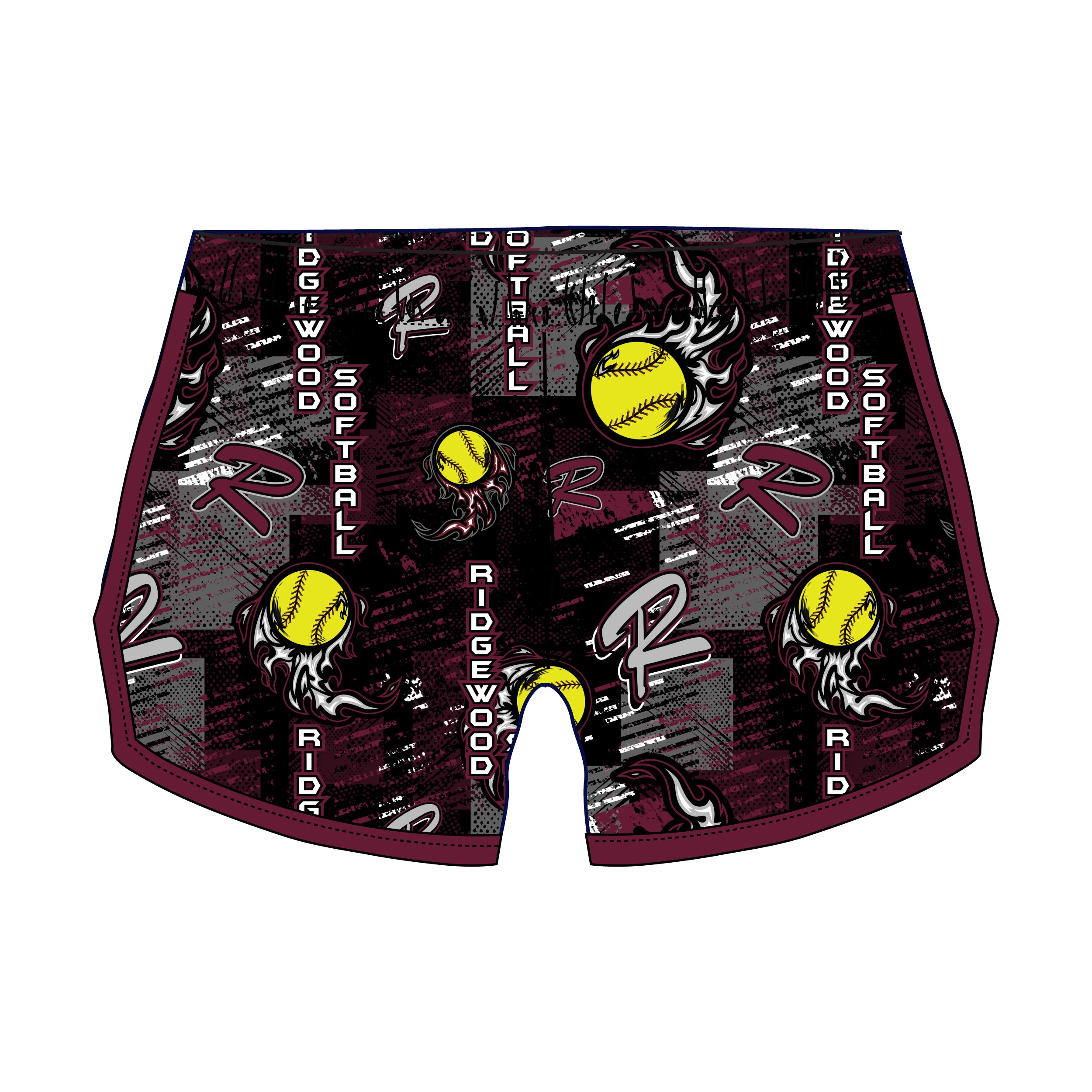 Girls & Womens Ridgewood Softball Shorts - Comfortable Athletic Shorts for Softball Practice & Games - Perfect for Training, Tournaments & Casual Wear