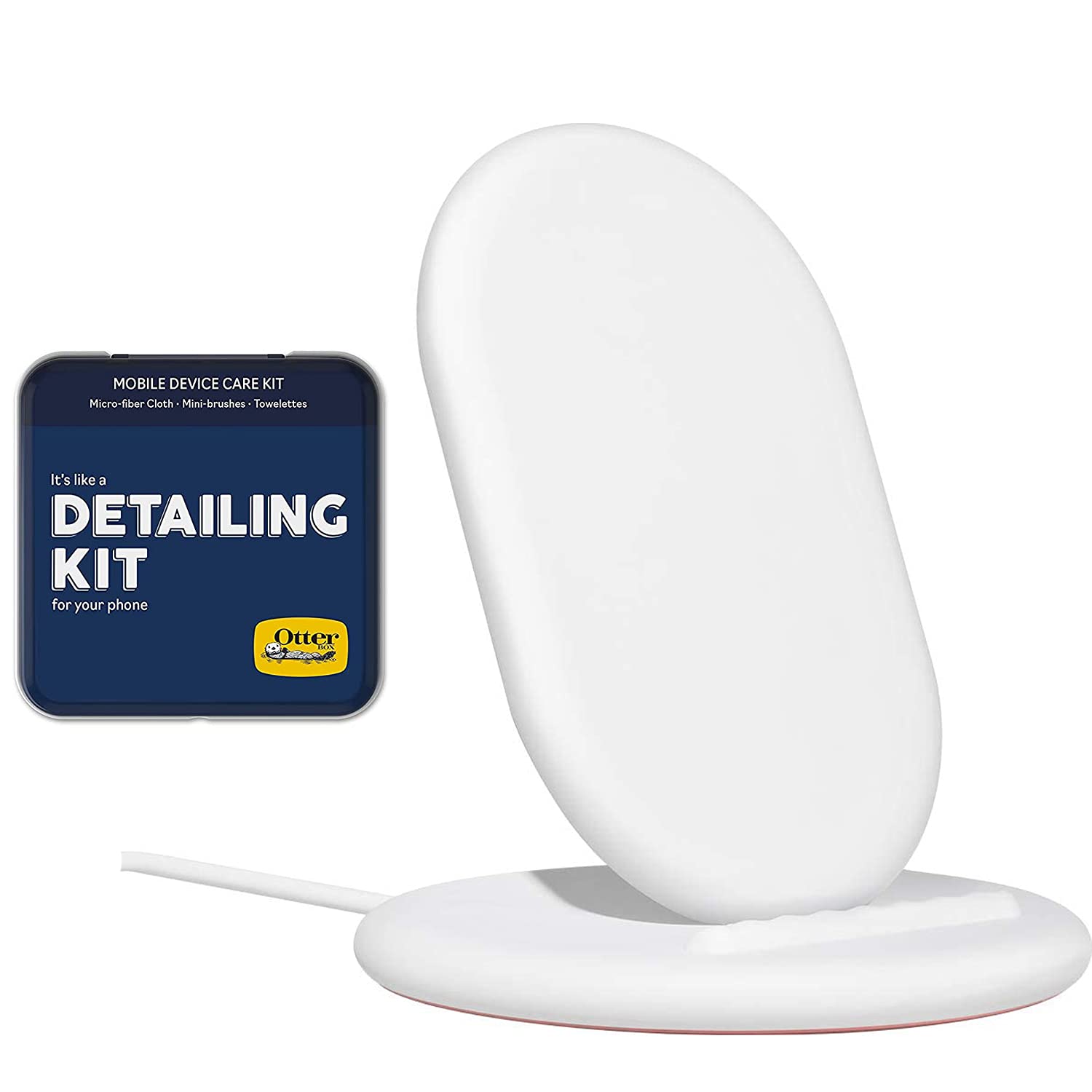 Google Pixel Stand - 10W Fast Wireless Charger Compatible with Pixel 7/6/5/4/3 & Qi Devices | Includes Microfiber Cleaning Cloth & Screen Cleaner | Perfect for Home, Office & Travel Charging