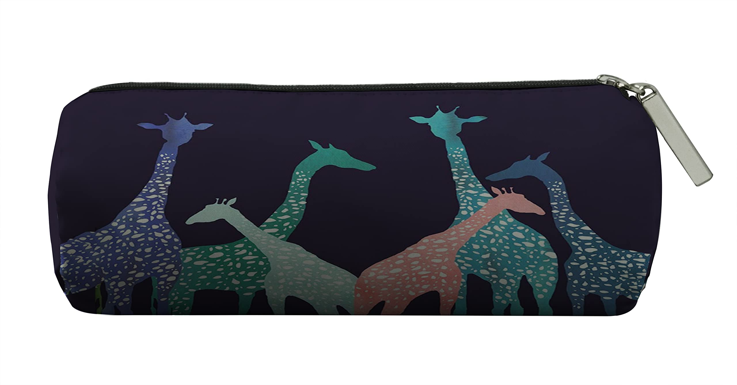 COW GO GO Waterproof Cosmetic Bag for Travel - Large Makeup Brush Organizer with Zipper, Portable Toiletry Storage Pouch for Women, Girls & Men (Giraffe Print) - Perfect for Airplane Carry-on, Gym & Weekend Getaways