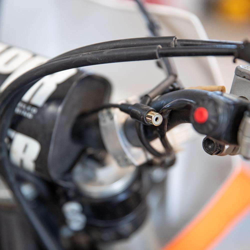 Motorcycle Helmet Communication System - MOTO MAX & Super Sport Perch Mount Push-to-Talk with RCA Connector for Bike-to-Bike & Rider-Passenger Communication | Ideal for Harley, Honda, Kawasaki & More