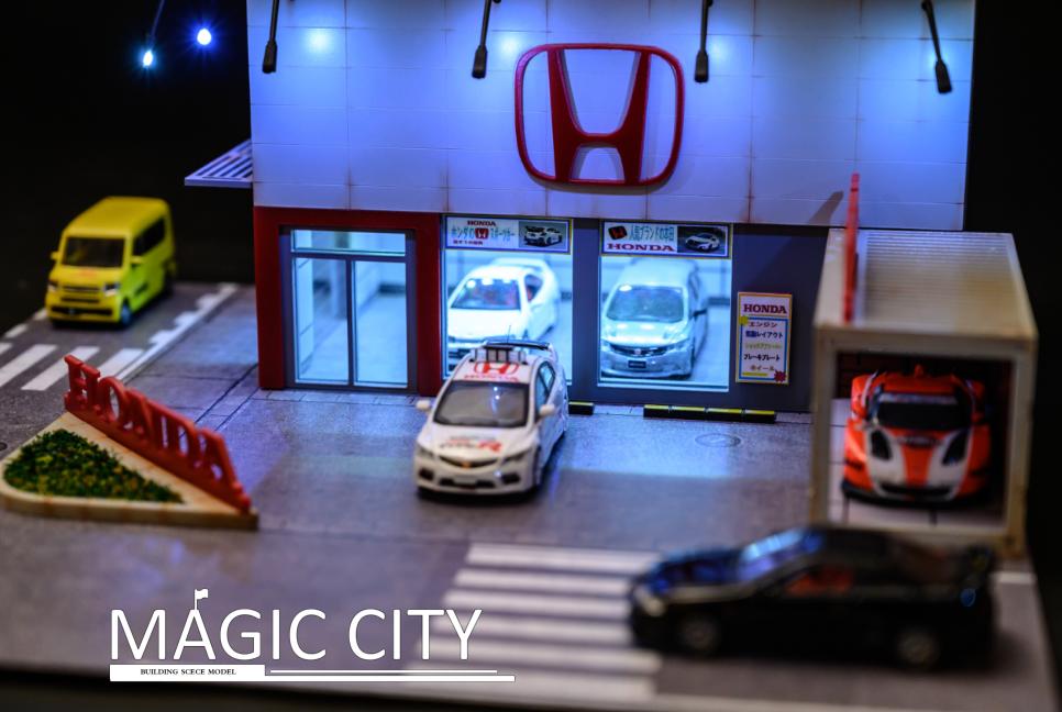 Honda Showroom Exhibition Hall Diorama - Miniature Car Display Model for Collectors & Enthusiasts - Perfect for Home Decor, Office Display & Model Car Collections