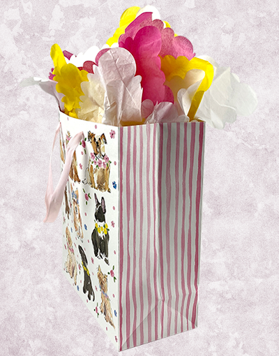 Happy Floral Hounds Gift Bags - Elegant Garden Party Favor Bags for Weddings, Baby Showers & Special Occasions