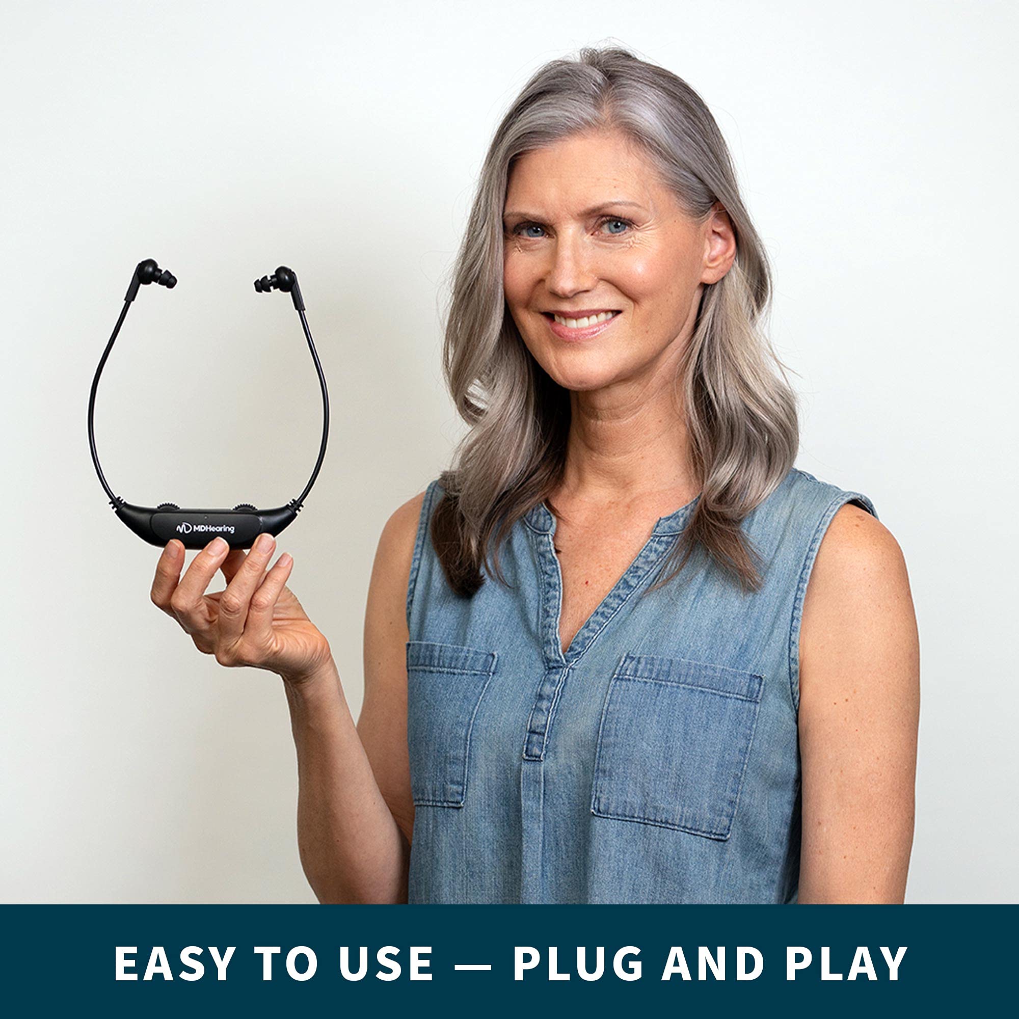 MDHearing QuietTV Wireless Headphones for TV - Comfortable Rechargeable TV Headset with Plug & Play Technology, Hearing Assistance for Seniors - Includes Charging Base & Single Headphone Set - Perfect for Watching TV, Movies & Late-Night Viewing Without Disturbing Others