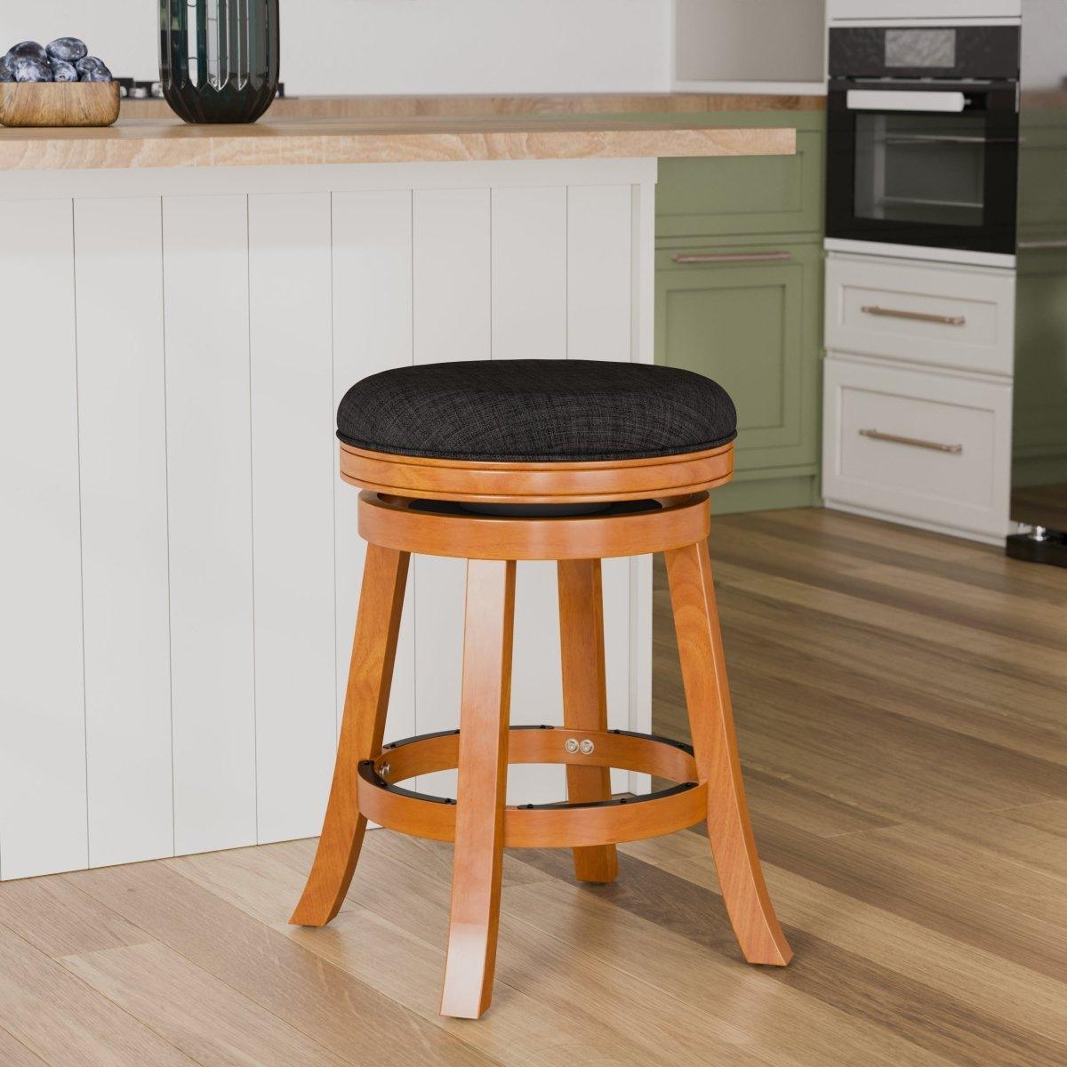 Premium Backless Fabric Swivel Stool - 24