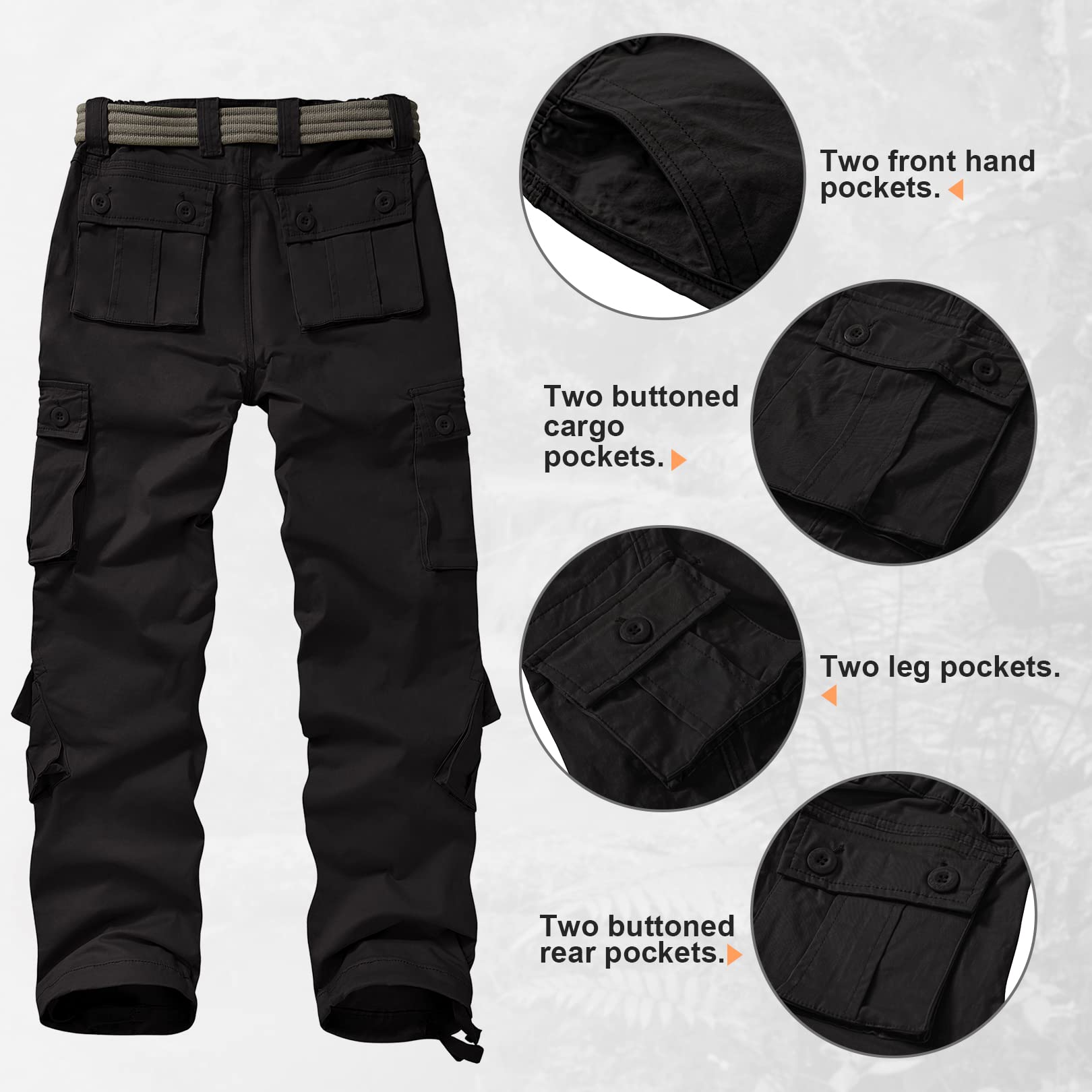 Alfiudad Women's Cargo Pants with Multiple Pockets - Casual Military Tactical Hiking Work Pants for Outdoor Adventures, Camping & Everyday Wear
