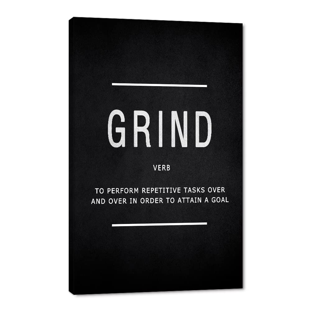 Modern Motivational Office Canvas Wall Art - Inspirational Entrepreneur Quote 'Attain A Goal Success' - Wooden Framed Decorative Artwork for Office, Classroom & Home Decor - 28''W x 44''H - Perfect for Workspaces, Study Rooms & Living Areas