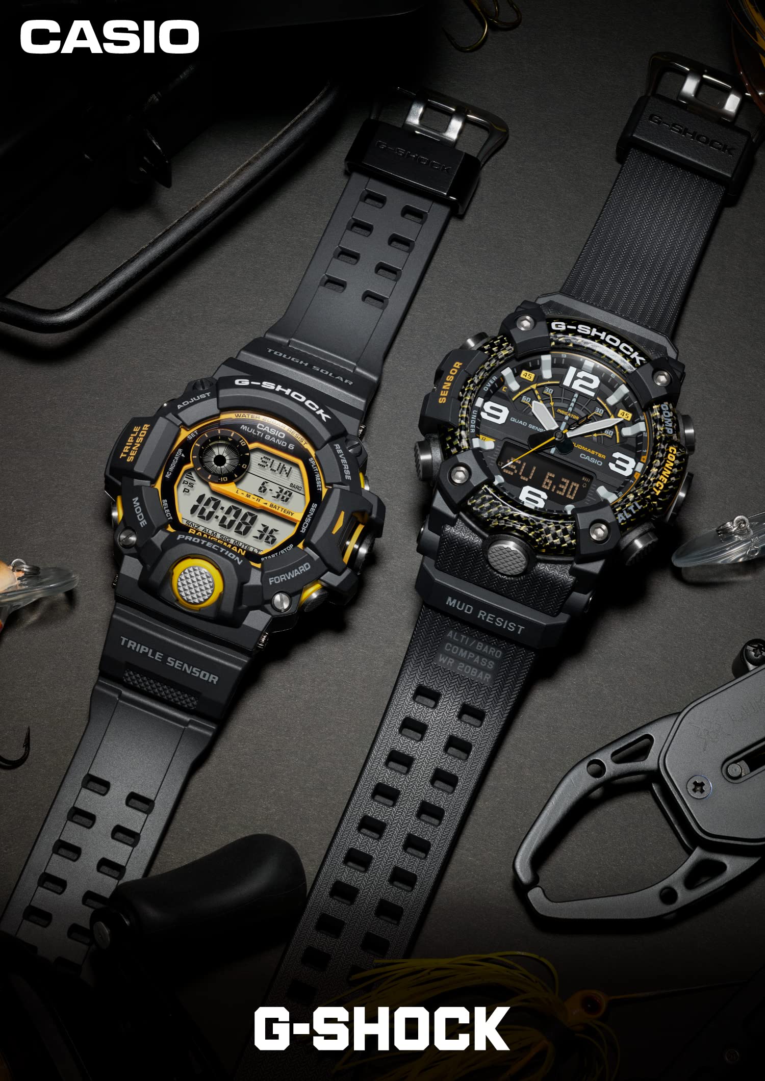 Casio GW-9400 Rangeman Solar Atomic Digital Watch - Shock Resistant, Tough Solar Power, Multi-Band 6 Atomic Timekeeping - Perfect for Outdoor Adventures, Hiking & Military Use