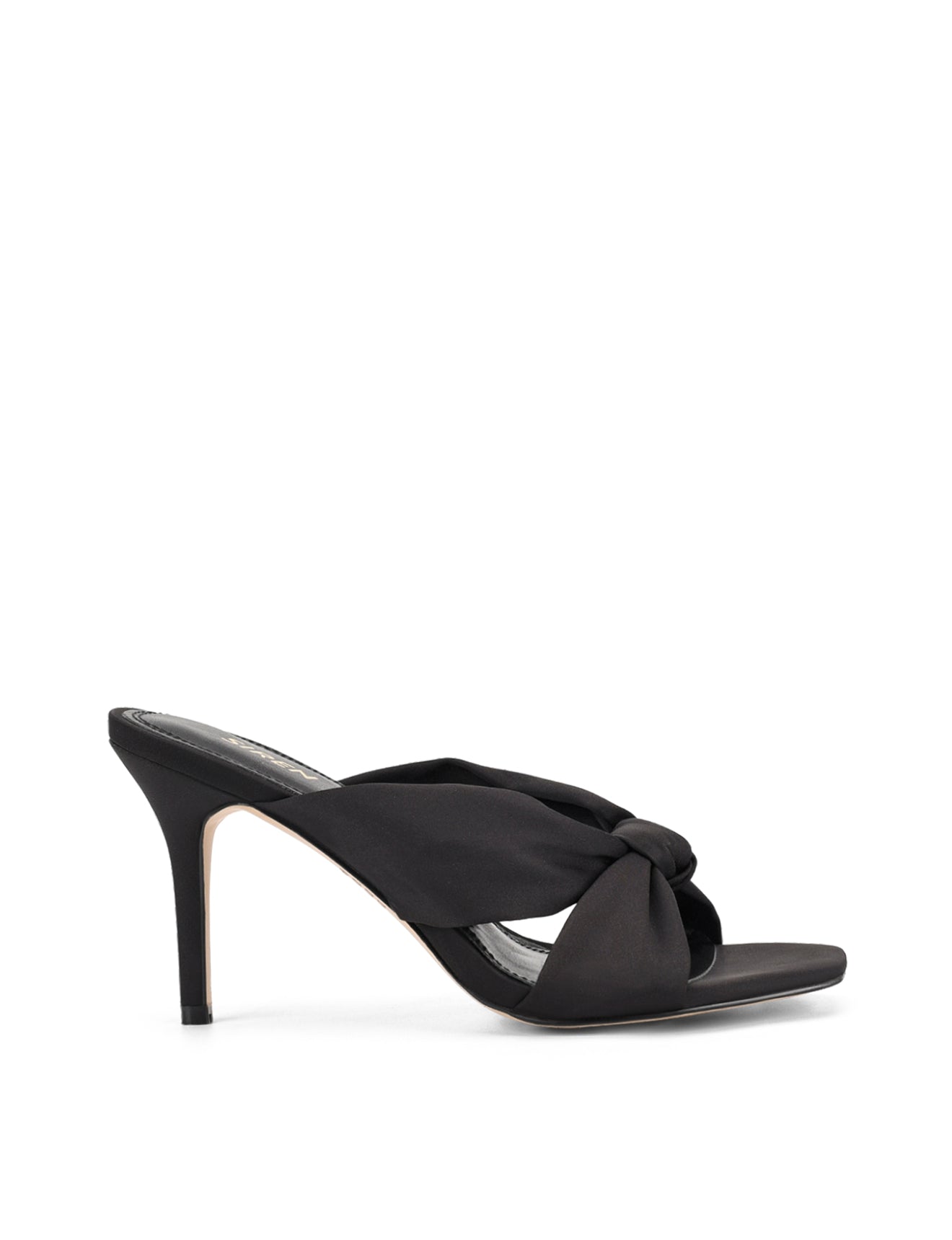 Nicola Satin Knot Mules - Black Satin Slip-On Shoes for Women | Comfortable & Stylish | Perfect for Casual Outings, Office Wear & Special Occasions