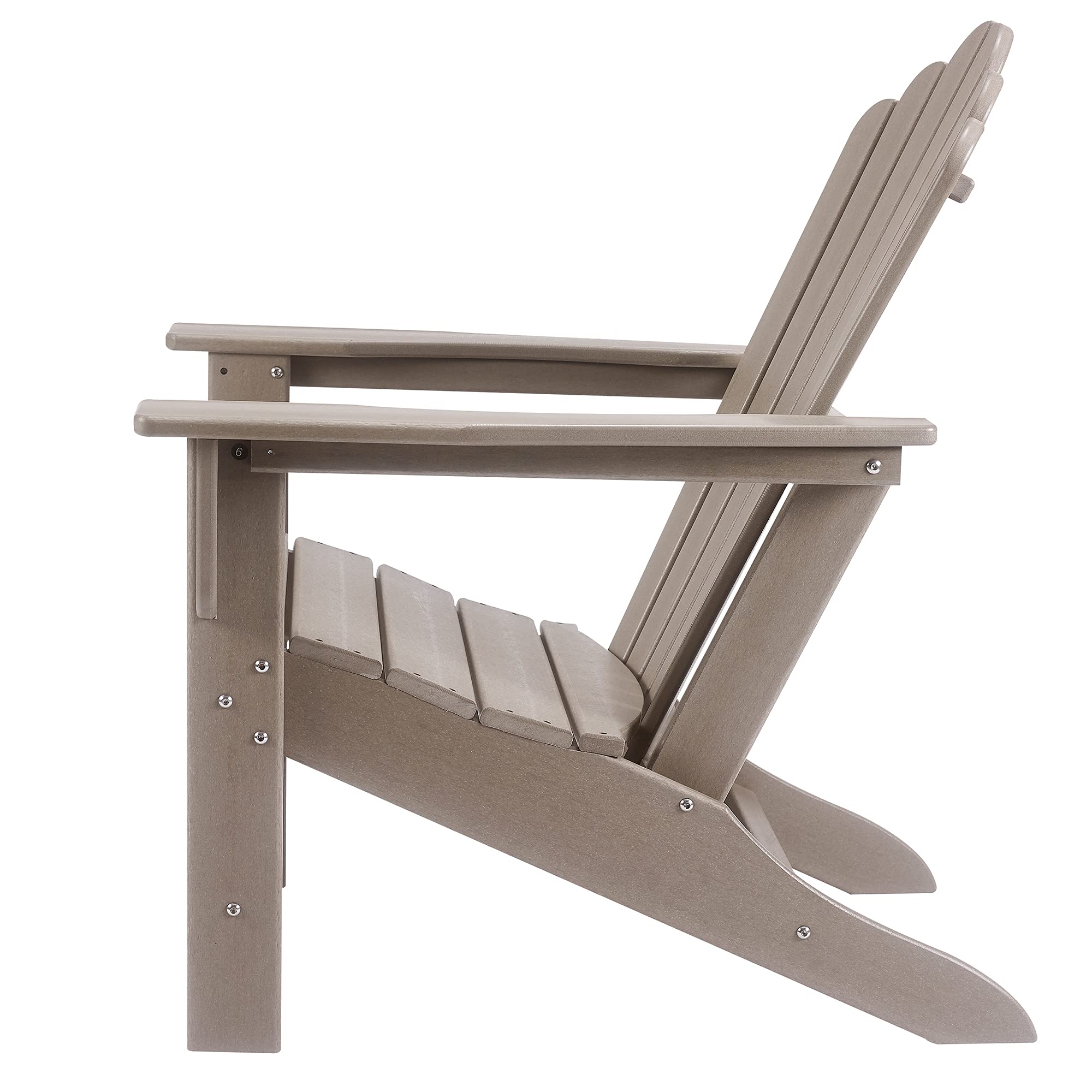 Premium Weather-Resistant Adirondack Chair - Heavy Duty Outdoor Patio Furniture for Yard, Garden, Deck & Backyard - Perfect for Relaxing, Sunbathing & Lounging (Brown, Set of 1)