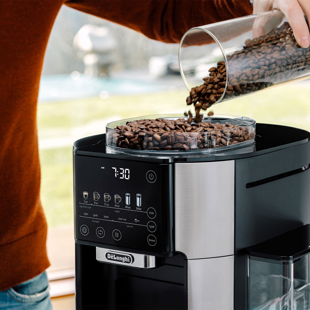 DeLonghi TrueBrew Automatic Coffee Maker Machine with Stainless Steel Finish - Perfect for Home, Office & Restaurant Use
