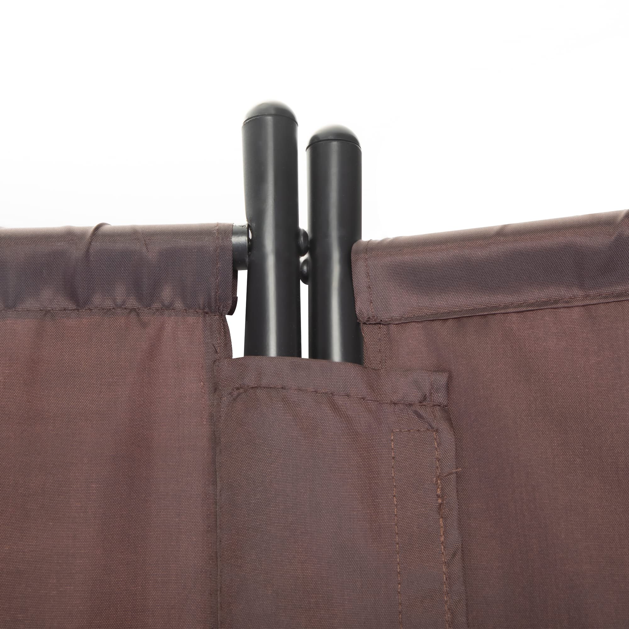 3 Panel Room Divider Screen - Folding Privacy Partition for Home & Office with Oxford Fabric & Iron Metal Frame (Red Brown) - Perfect for Creating Private Spaces in Living Rooms, Bedrooms, or Workspaces