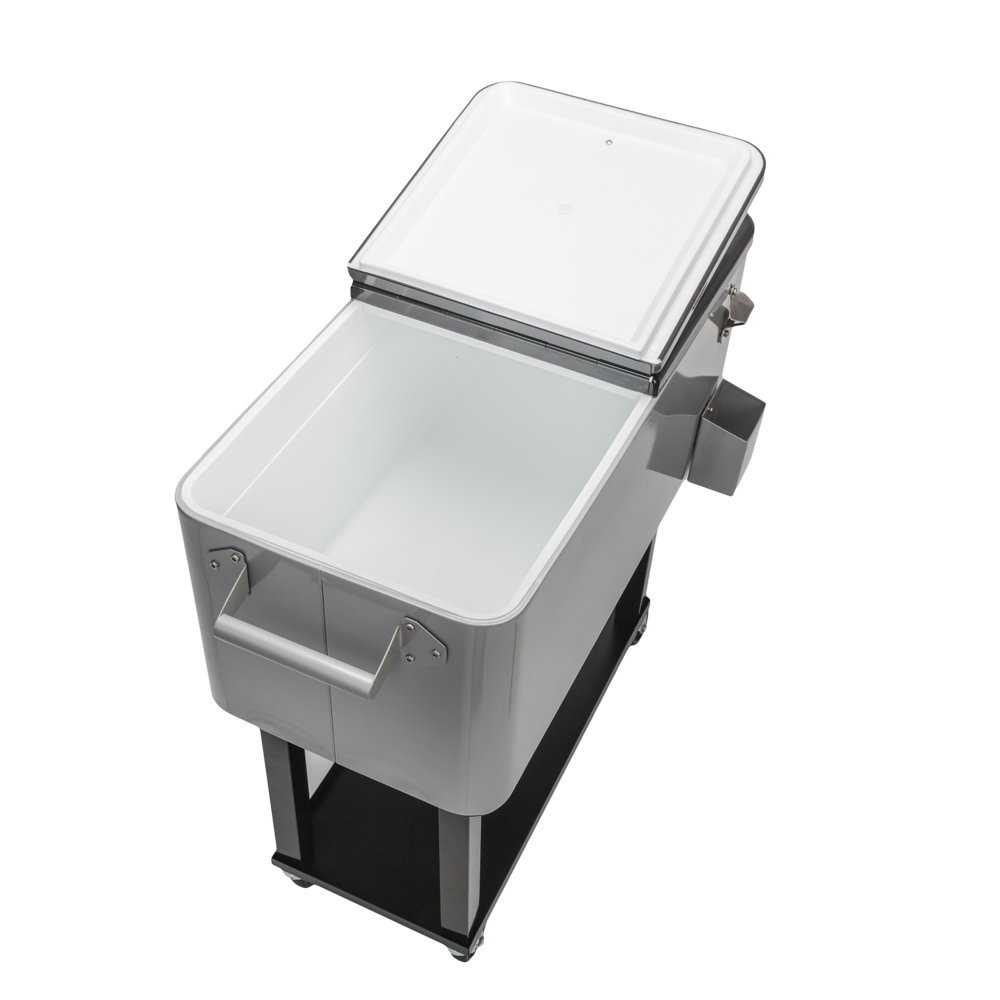 Portable Rolling Cooler Ice Chest - Outdoor Party, Beach, Camping & Tailgating Drink Cart for Cold Beverages & Beer - Perfect for Patio, Deck & Backyard Gatherings