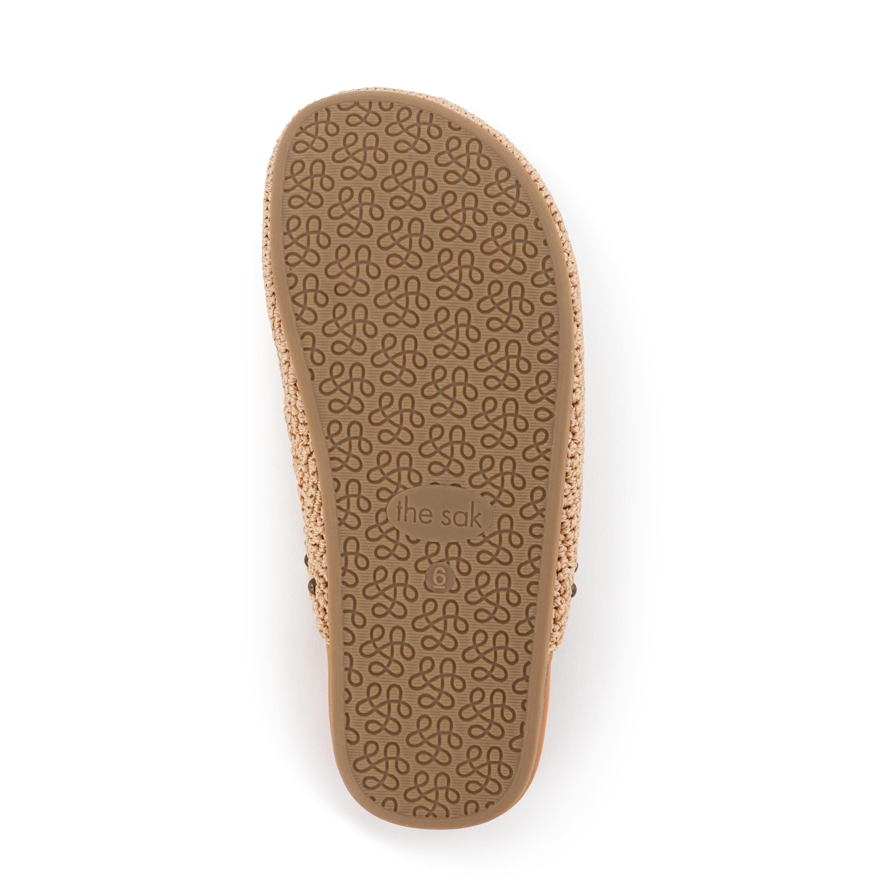 Bolinas Clog - Hand Crochet Sandals with Bamboo Medallion Design | Comfortable Summer Shoes for Beach, Garden & Casual Wear