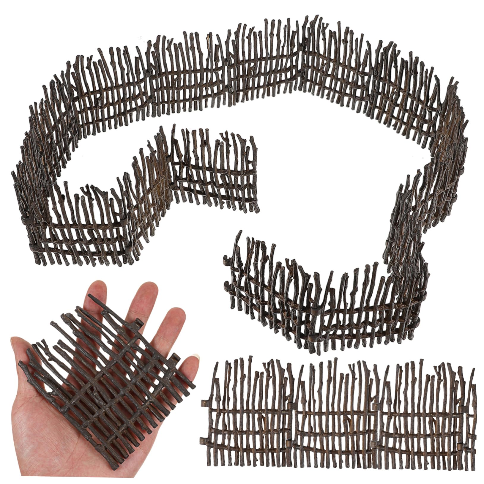 40 Pcs Realistic Farm Toy Fence Set - Miniature Barn Fence, Horse Stable & Paddock Model for Sand Table, Rural Decor, and Farm Scene Diorama | Durable PVC Construction for Kids & Collectors