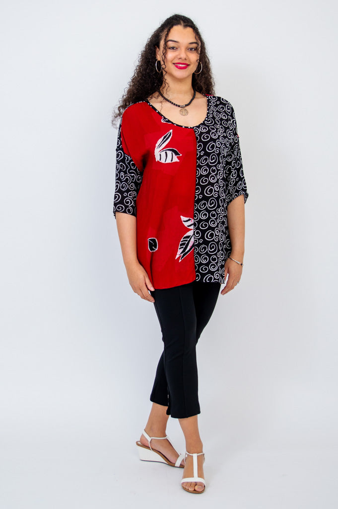 Gayle Top Lattice Mix Women's Fashion Blouse - Perfect for Casual Outings, Dates & Summer Wear