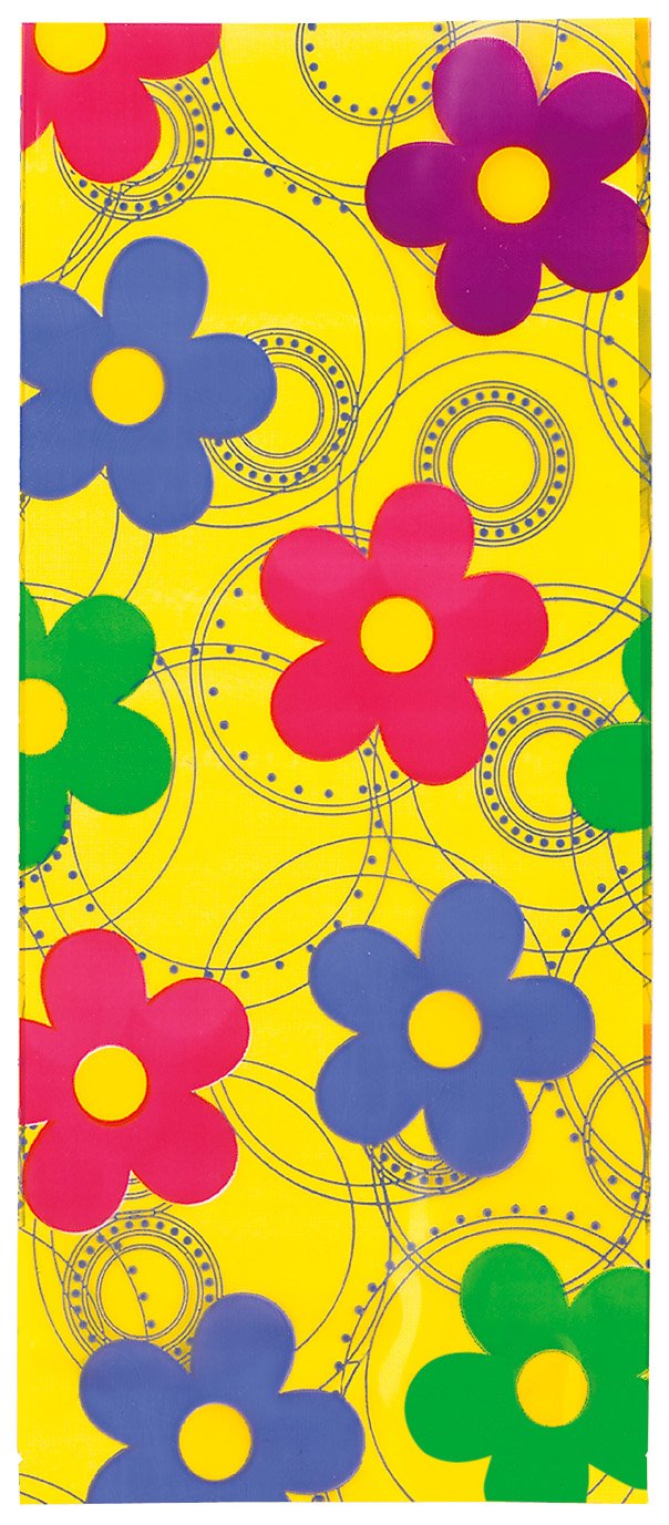 Wilton Dancing Daisy Flower Treat Bags - 50 Pack Pastel Party Favor Bags for Baby Showers, Birthday Parties & Wedding Favors