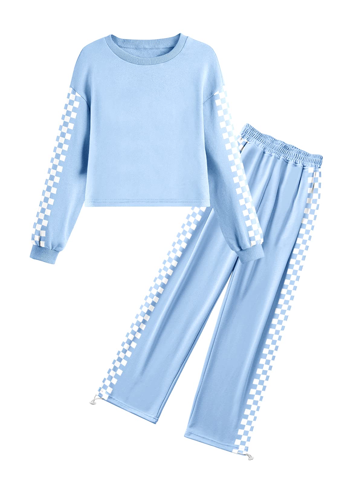 YOBECHO Girls 2-Piece Long Sleeve Sweatshirt & Sweatpants Set - Cute Casual Outfit for Ages 5-14 | Perfect for School, Playdates & Family Outings