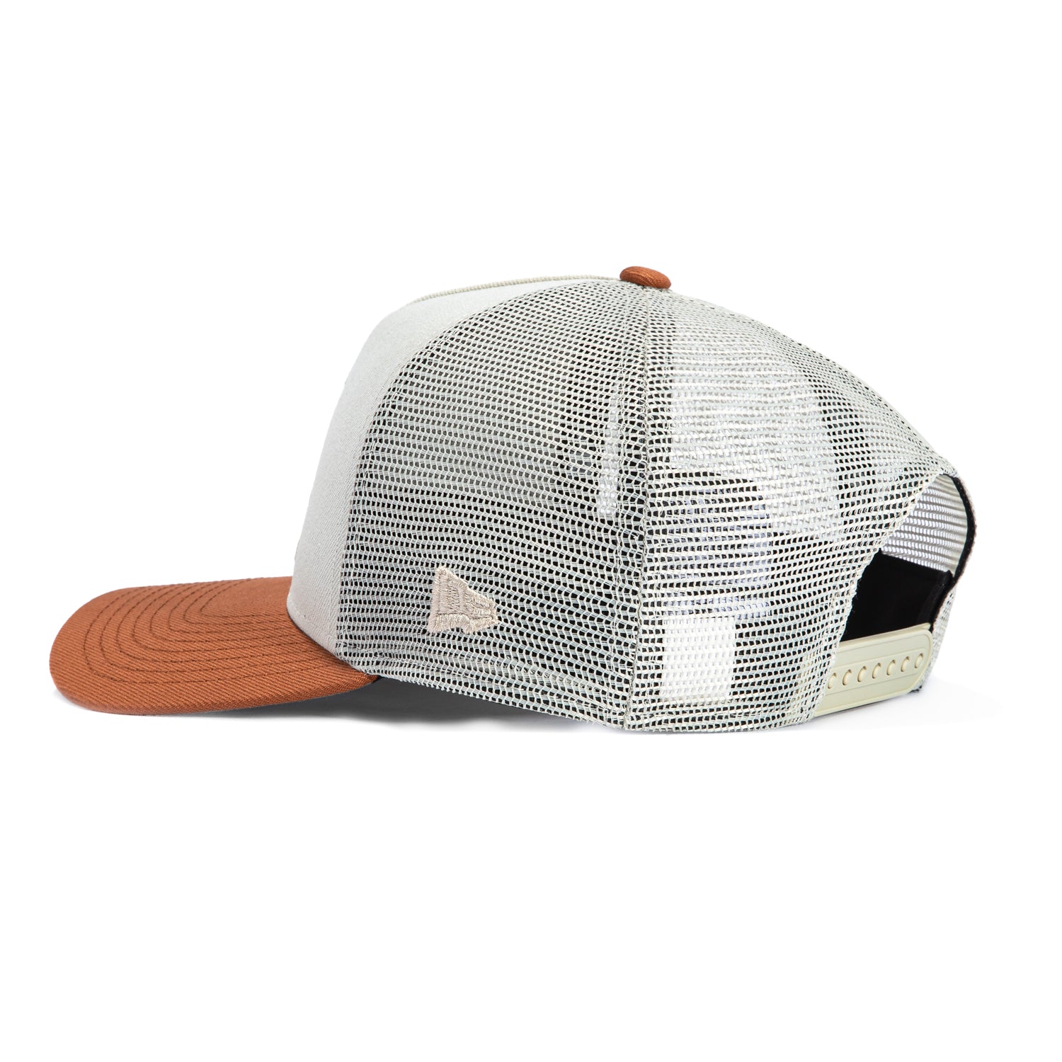 New Era 9Forty A-Frame Los Angeles Angels Snapback Trucker Hat - Adjustable Baseball Cap for Men & Women - Stone Brown - Perfect for Baseball Games, Outdoor Sports & Casual Wear