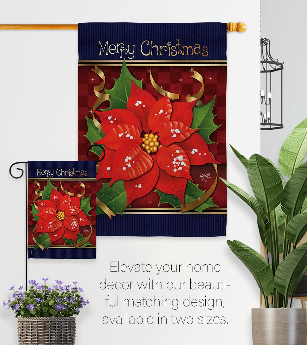 Christmas Poinsettia Garden Flag Set 13