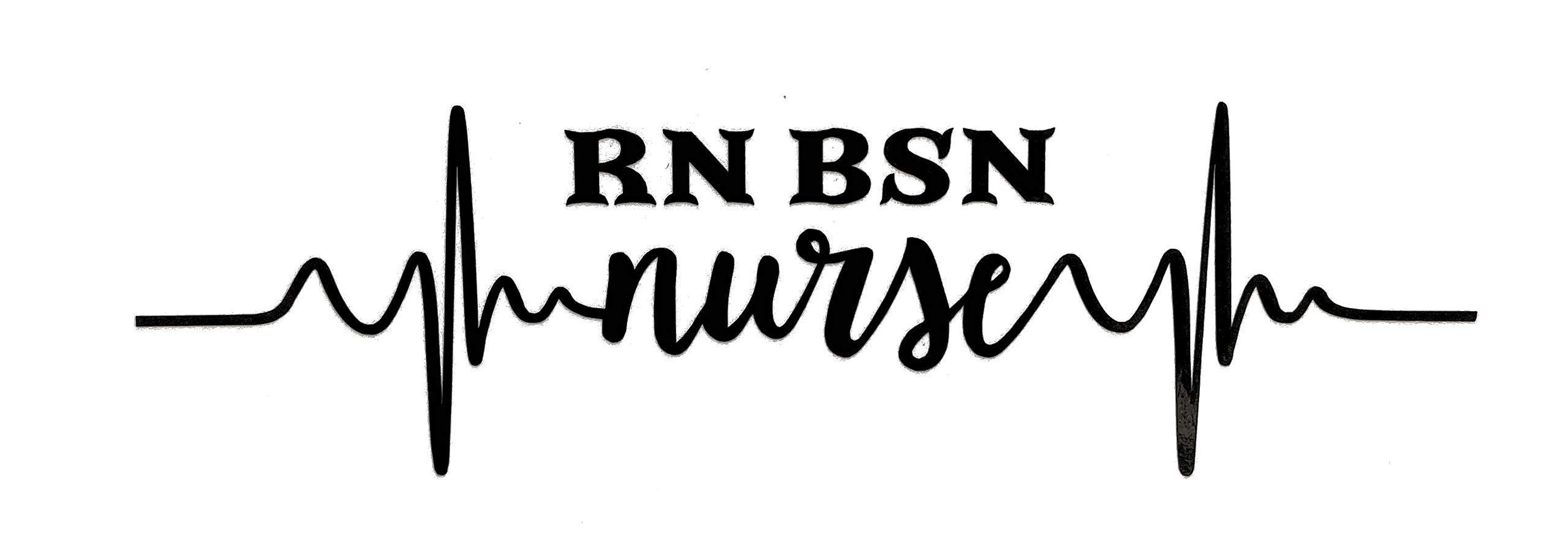 Custom Pulse Rn BSN Nurse Vinyl Decal - Heart Beat Nursing Bumper Sticker for Tumblers, Laptops, Car Windows, Water Bottles, and Notebooks