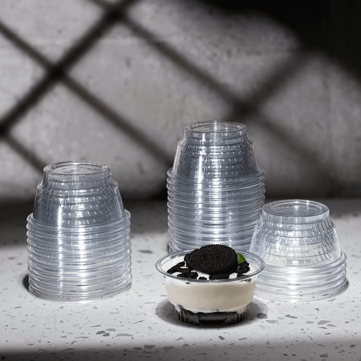 Karat C-KD5 5 oz Clear PET Plastic Dessert Cups - 1000 Count Case for Ice Cream, Pudding, Jello, Parfaits & Party Serving - BPA Free Disposable Containers