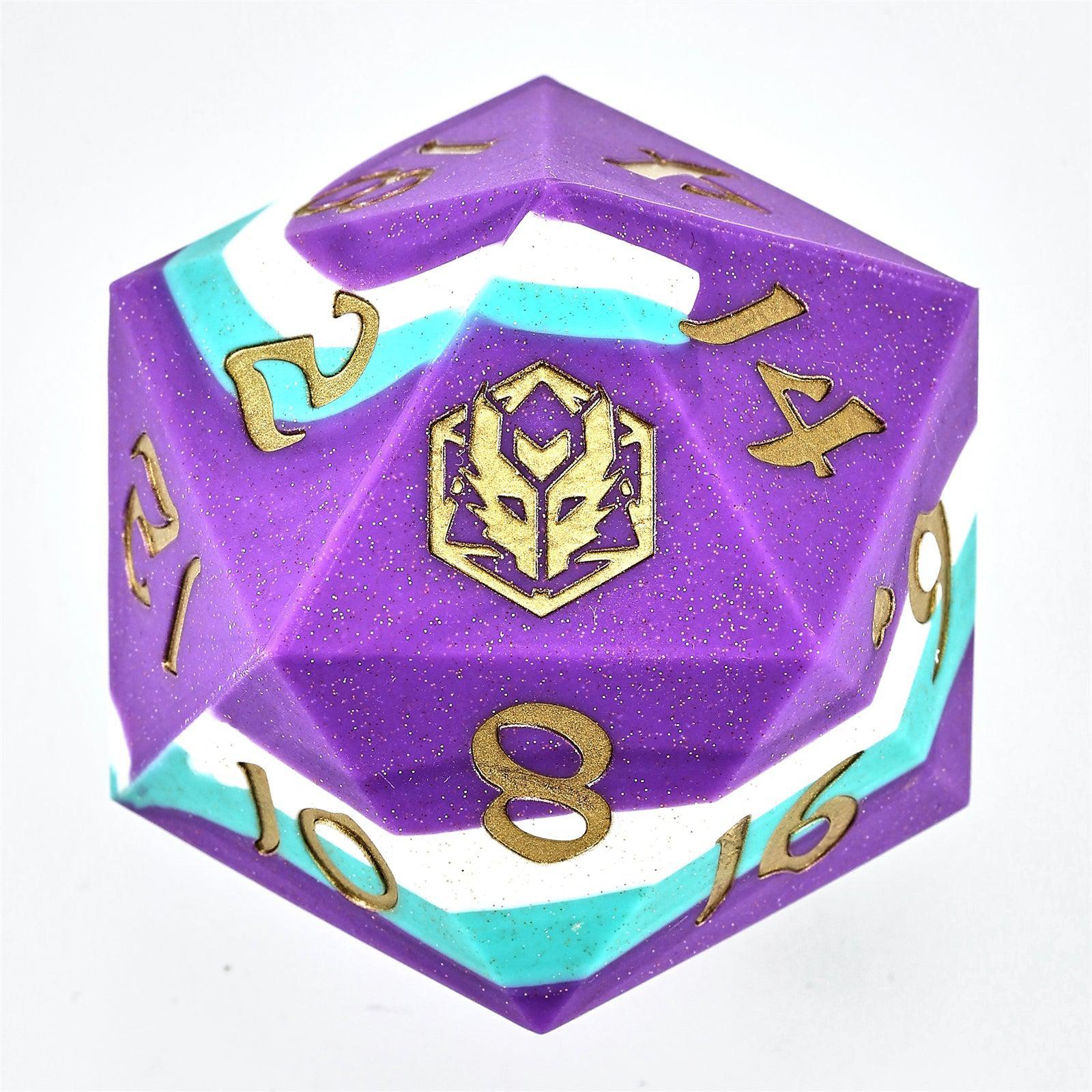 Celestial Gleam 55mm Chunky Rubber Silicone d20 Dice Set - Perfect for D&D, RPGs, Tabletop Gaming & Collectors