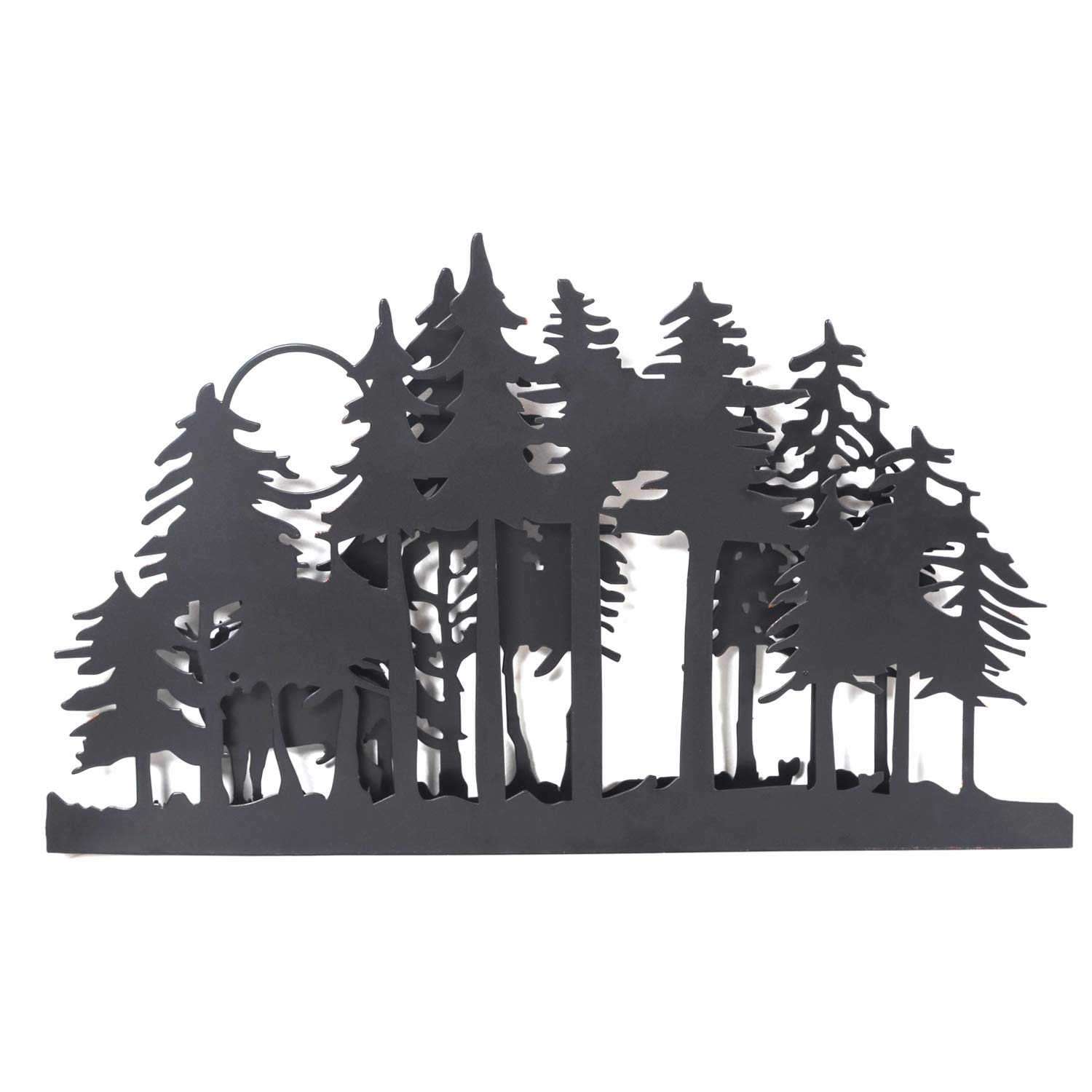 Black Metal Wall Art Panel - Modern Indoor Outdoor Wall Sculpture for Home & Garden Décor | Perfect for Living Room, Bedroom, Patio & Office Spaces