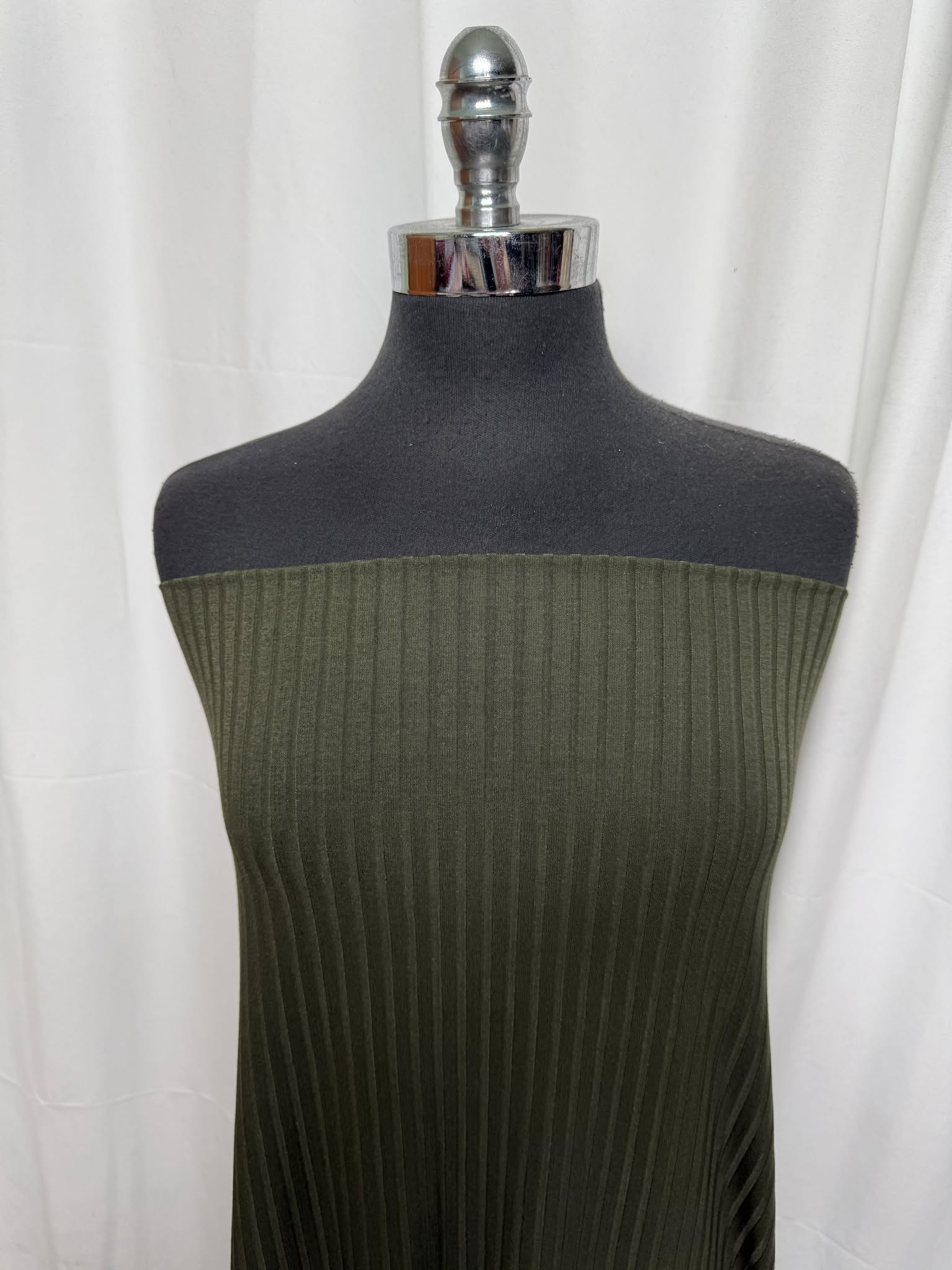 Premium Olive Rayon/Spandex Rib Knit Fabric - 4 Yard Cut - Soft Stretchy Material for DIY Dresses, Tops & Activewear
