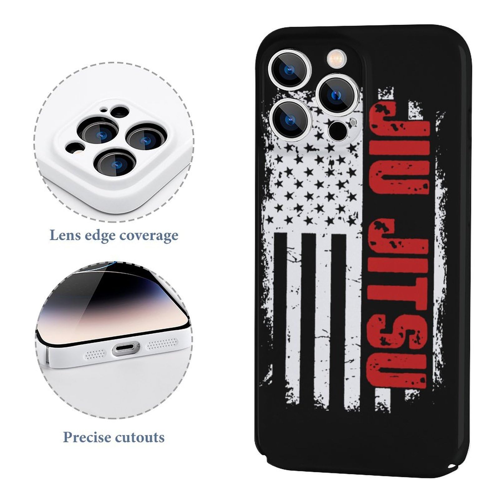 Jiu-Jitsu Flag Print iPhone 14 Case - Shockproof Protective Cover for iPhone 14/14 Plus/14 Pro/14 Pro Max - Perfect for MMA Training & Brazilian Jiu-Jitsu Fans
