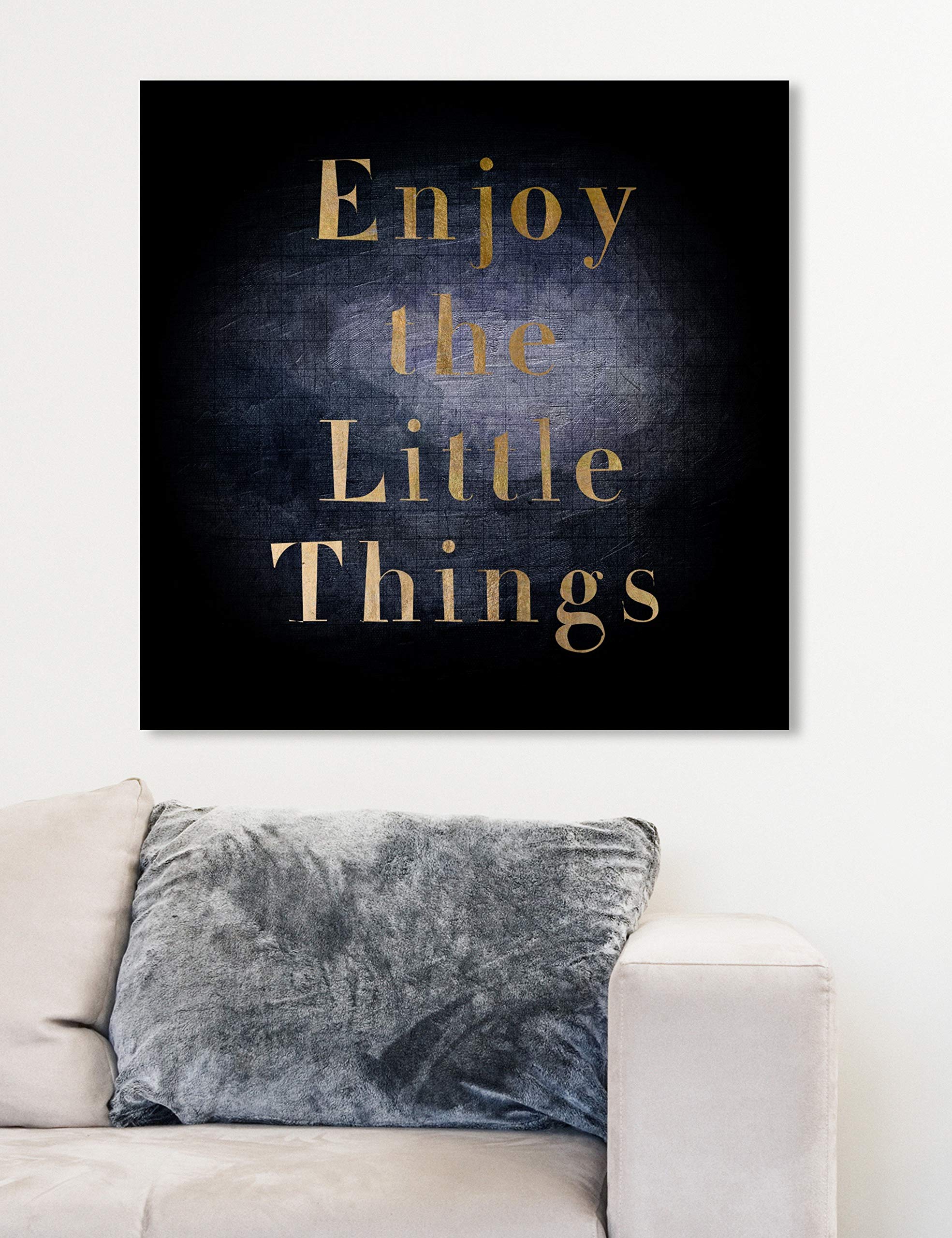 Oliver Gal Artist Co. 'All Small Things' Wall Art Canvas Print - 24x24 Inch Black & Gold Typography Quote - Modern Home Decor for Living Room, Bedroom & Office