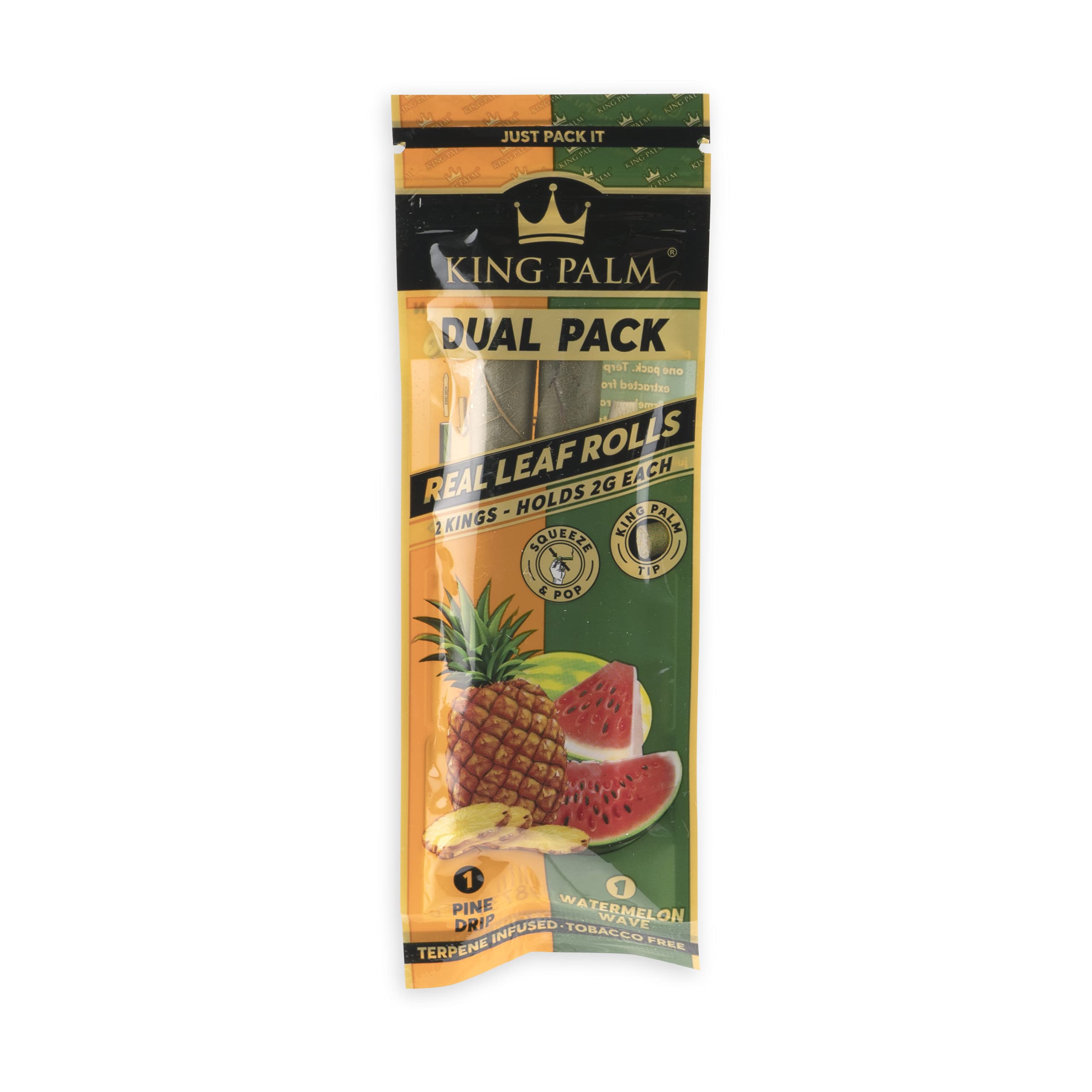 Organic King Size King Palm Pre-Rolled Cones - 20 Packs (2 Rolls Each) with Natural Flavors - Watermelon Wave & Pine Drip Dual Pack - Perfect for Relaxation, Social Gatherings & Outdoor Activities