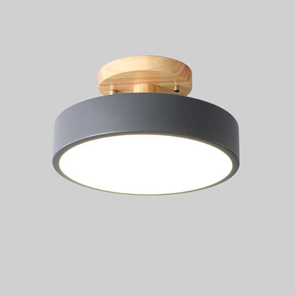 Modern LED Ceiling Light - Round Semi-Embedded 3-Color Dimmable Fixture - Nordic Minimalist Design for Porch, Hallway, Bathroom & Balcony - Energy Efficient Lighting Solution for Home & Office Spaces