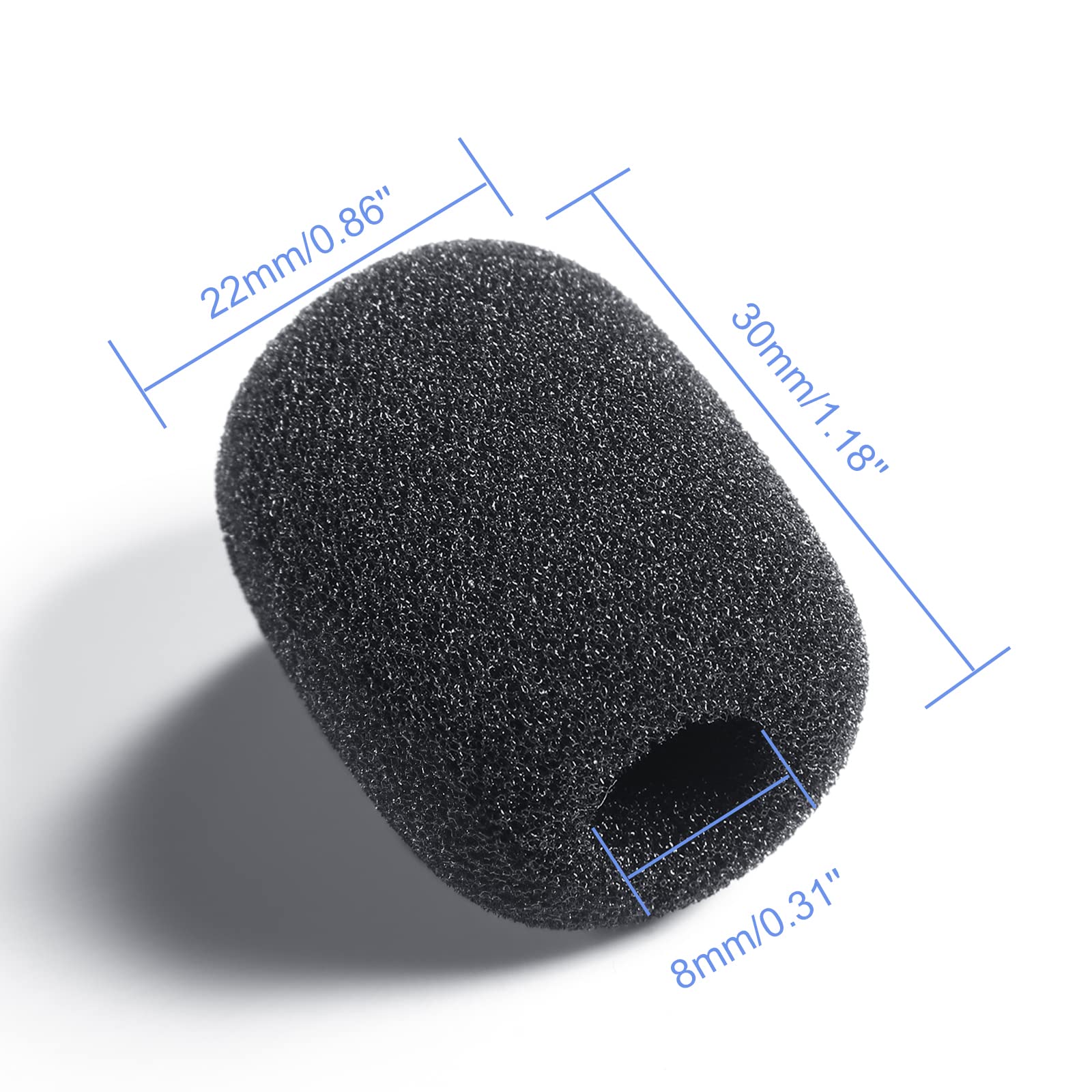 50 Pack Mini Foam Microphone Windscreens - Black Foam Mic Covers for Lavalier & Lapel Mics - Noise Reduction Protection for Podcasting, Streaming, Interviews & Public Speaking