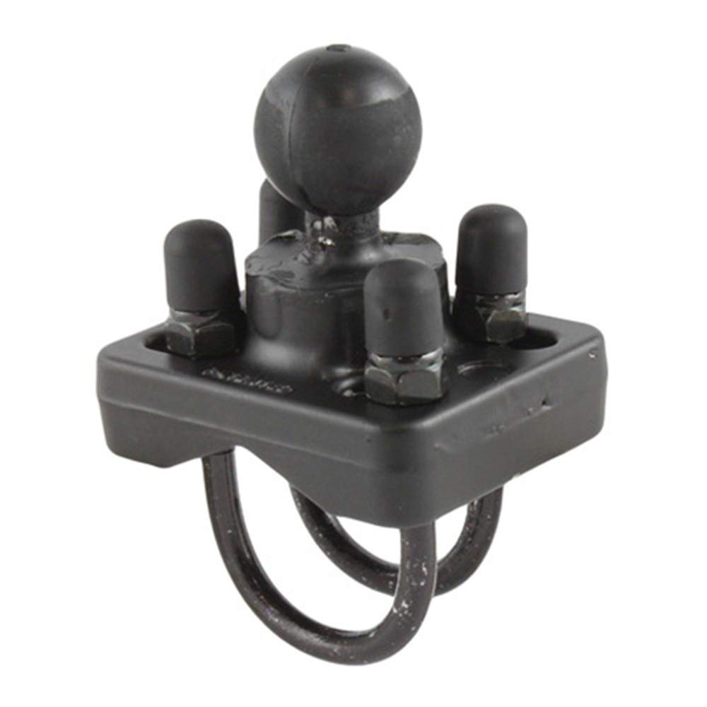 RAM Mounts RAM-B-235U 双U型螺栓底座配1英寸球头，适用于0.75至1.25英寸直径导轨，车载设备固定解决方案
