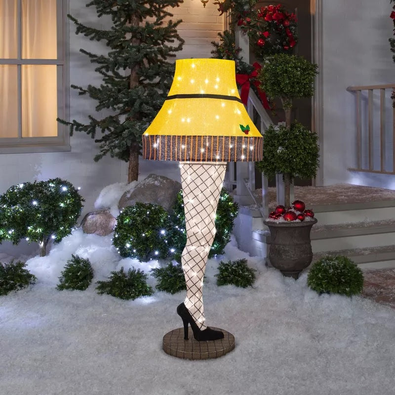 60-Inch A Christmas Story Leg Lamp 3D Tinsel Sculpture - Vintage Holiday Decor for Christmas Tree, Home & Office Party Decoration | Gemmy