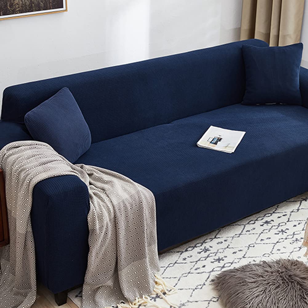 Waterproof Anti-Slip Solid Color Sofa Slipcover with Tie - 3 Seater Sofa Protector (74