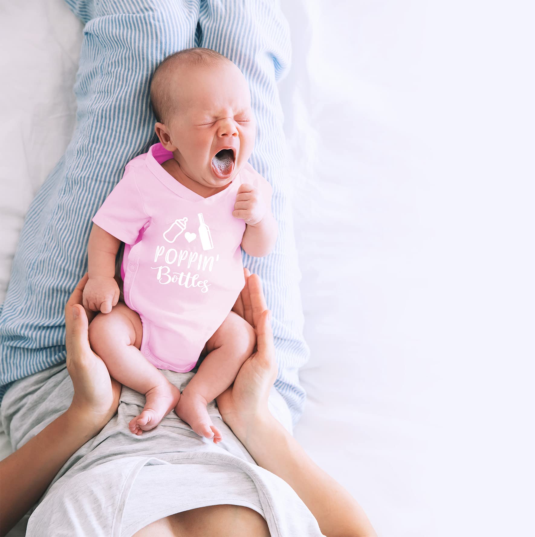 Funny Newborn Bodysuit Outfits for Boys & Girls | CBTwear Poppin' Bottles Baby Clothes | Perfect for Photo Shoots, Birthday Parties & Everyday Playtime