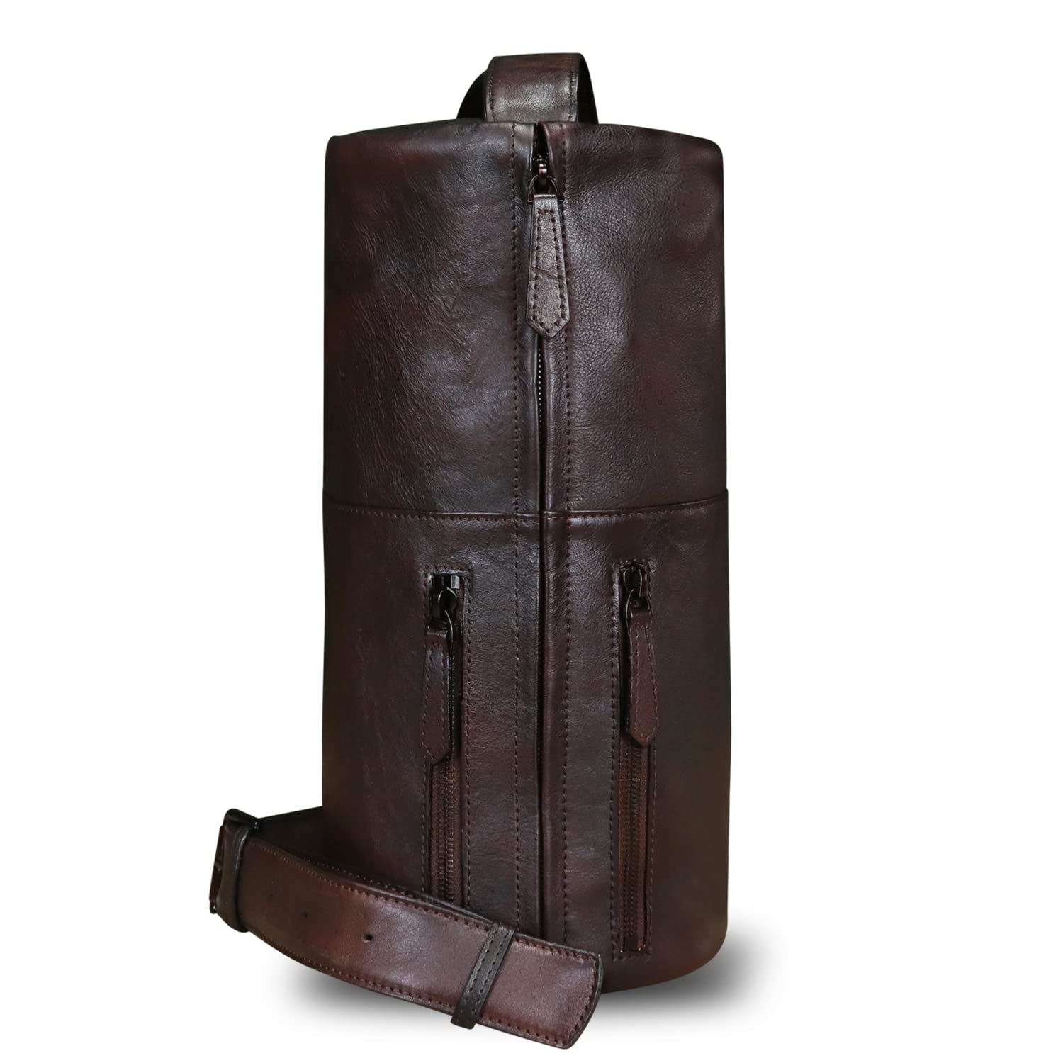 Genuine Leather Sling Bag for Men & Women - Large Crossbody Shoulder Backpack - Durable Real Leather Chest Purse - Perfect for Travel, Work & Everyday Use